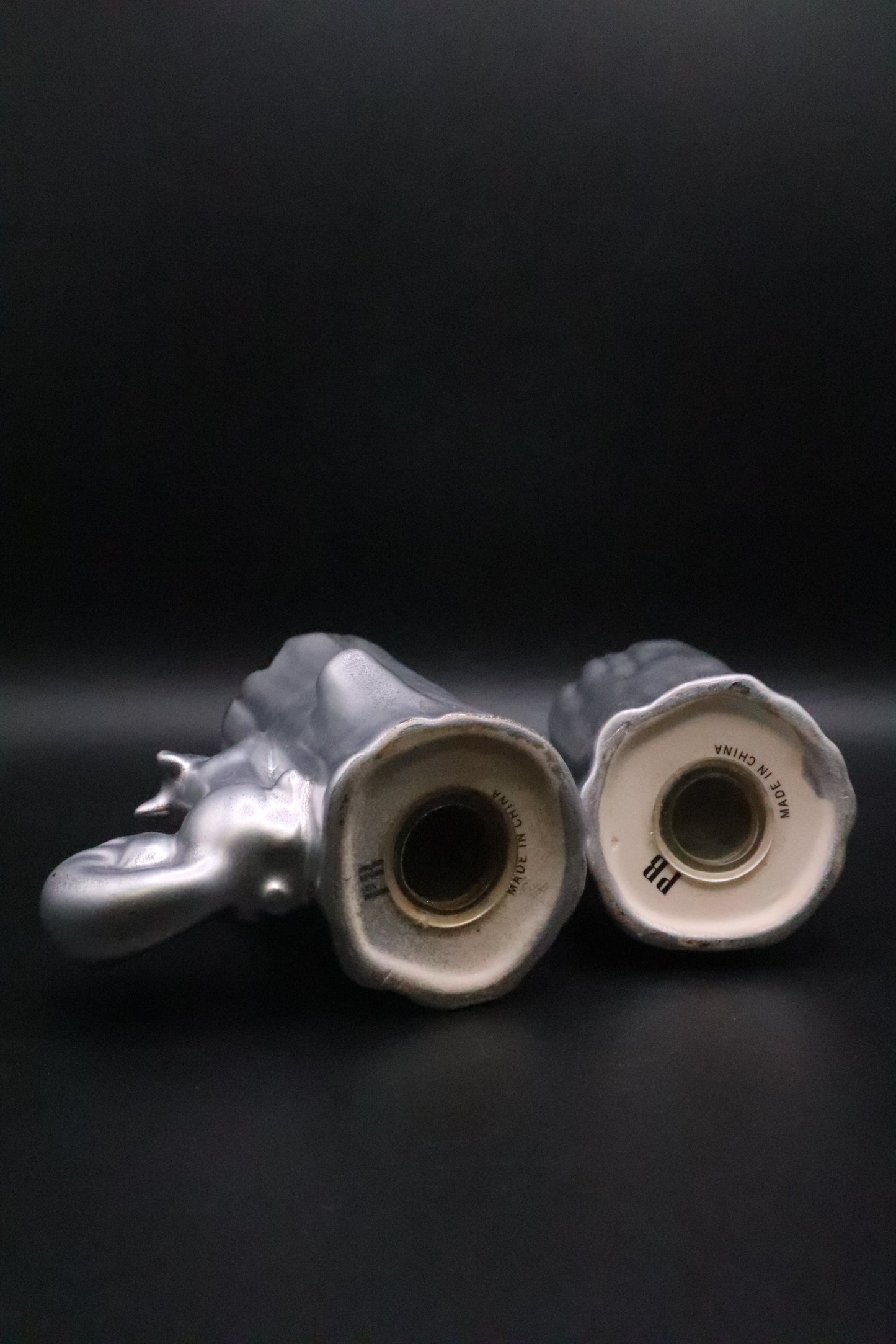 POTTERY BARN CERAMIC SQUIRREL TREE TRUNK SALT AND PEPPER SHAKERS