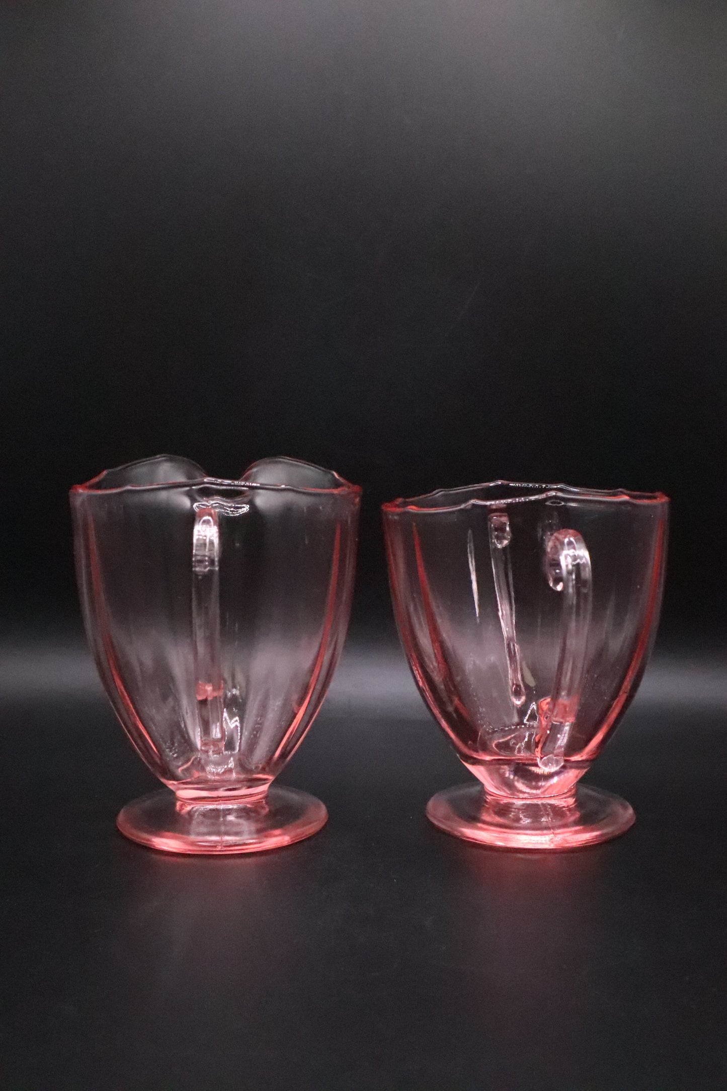 VINTAGE PINK DEPRESSION GLASS CREAMER AND SUGAR