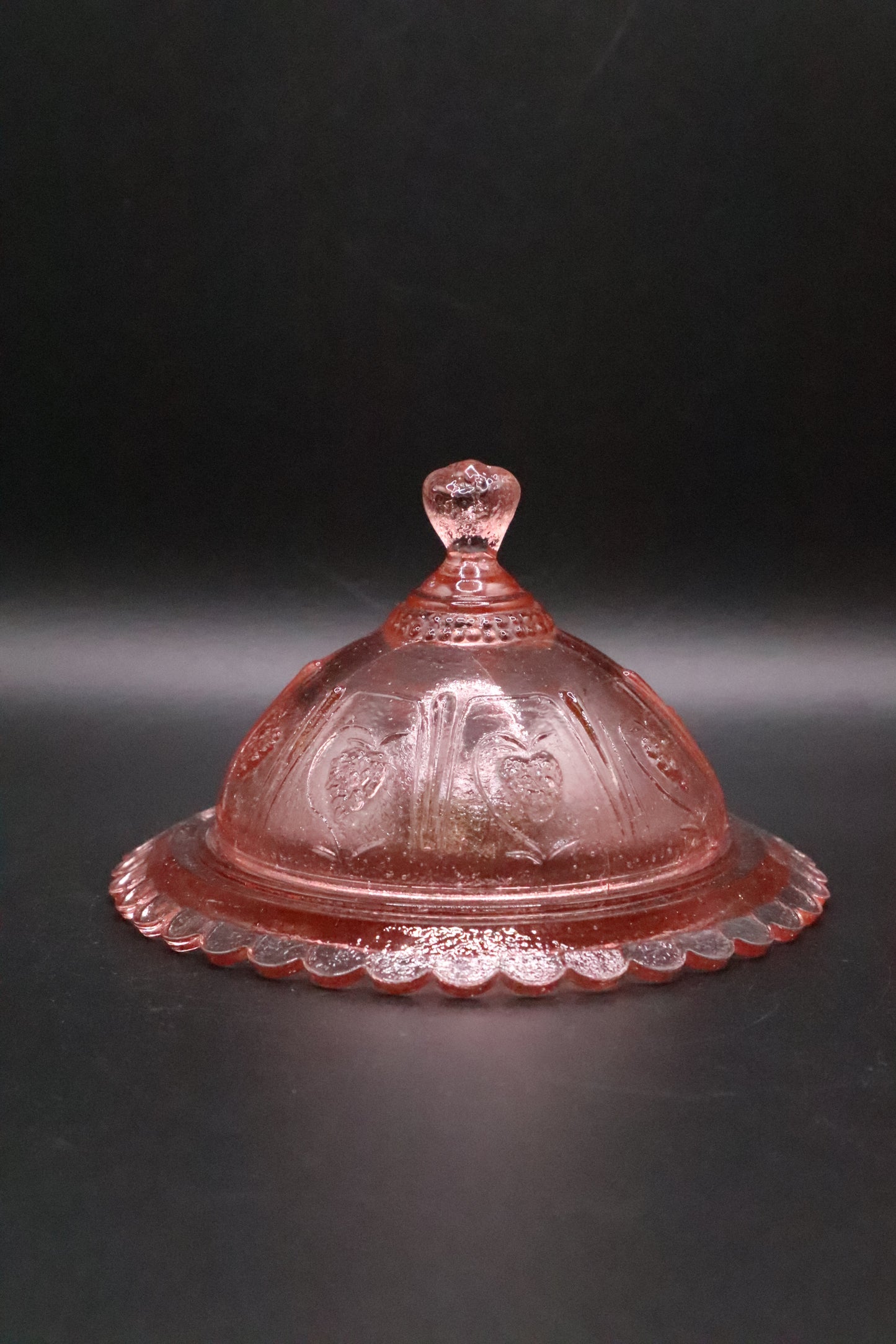 VINTAGE EAPG PINK MINI BUTTER DISH