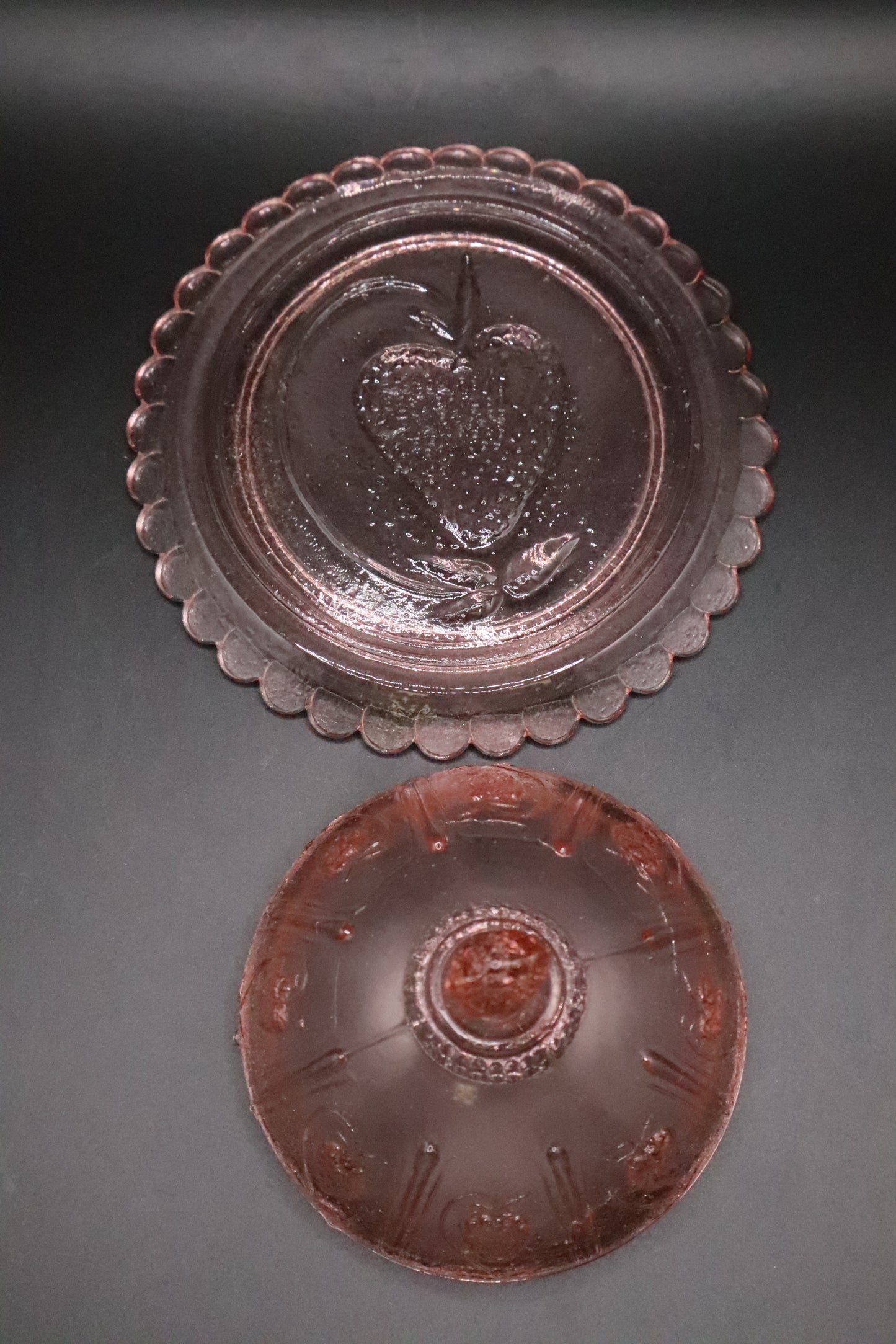 VINTAGE EAPG PINK MINI BUTTER DISH