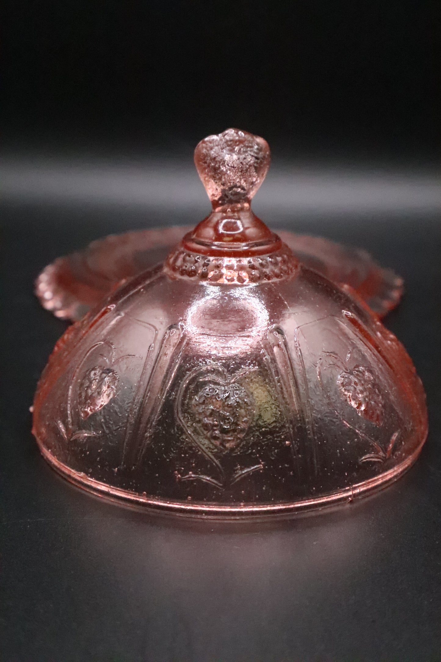VINTAGE EAPG PINK MINI BUTTER DISH