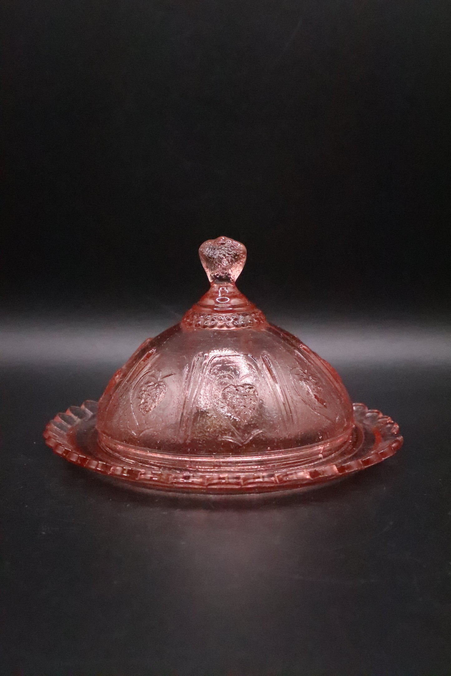 VINTAGE EAPG PINK MINI BUTTER DISH