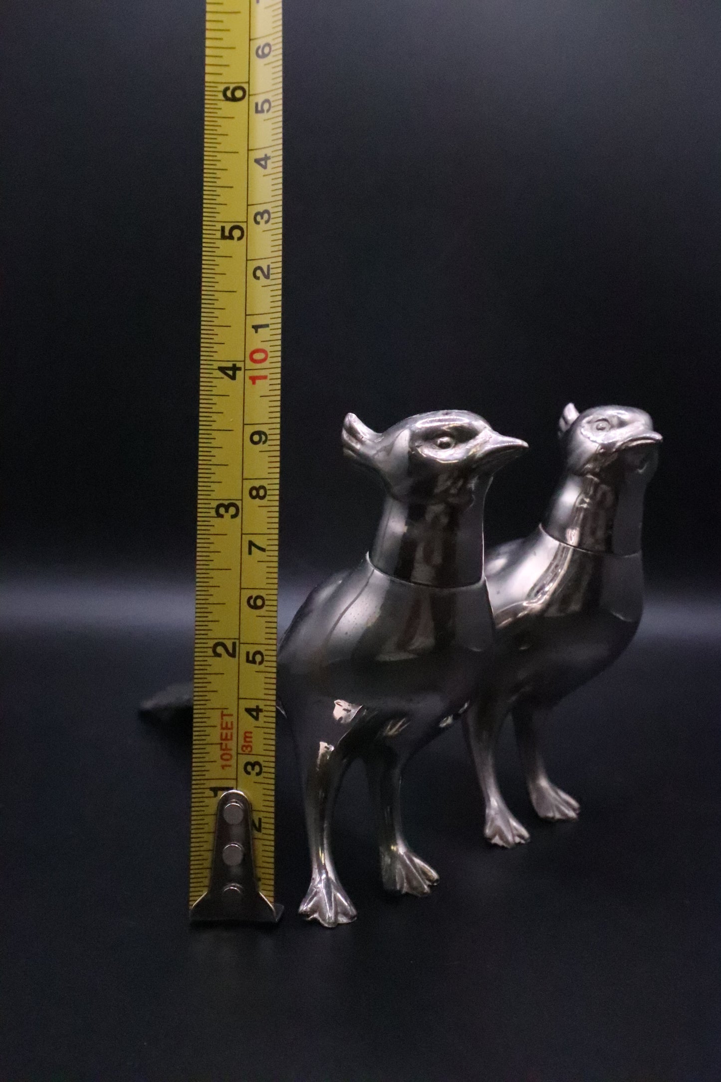 VINTAGE 959 SILVER PHEASANTS SALT AND PEPPER SHAKERS