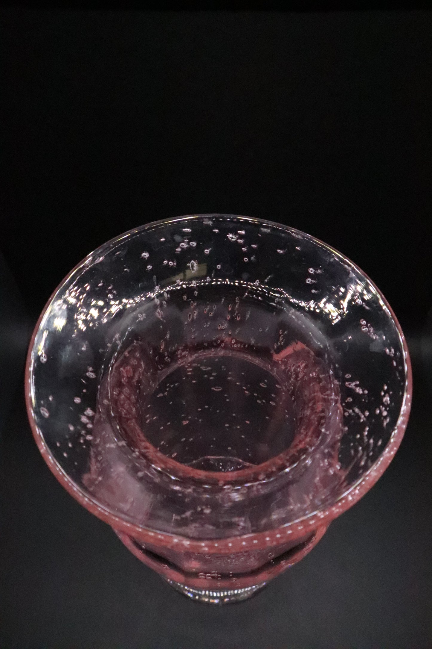 VINTAGE ART GLASS PINK BUBBLE GLASS VASE