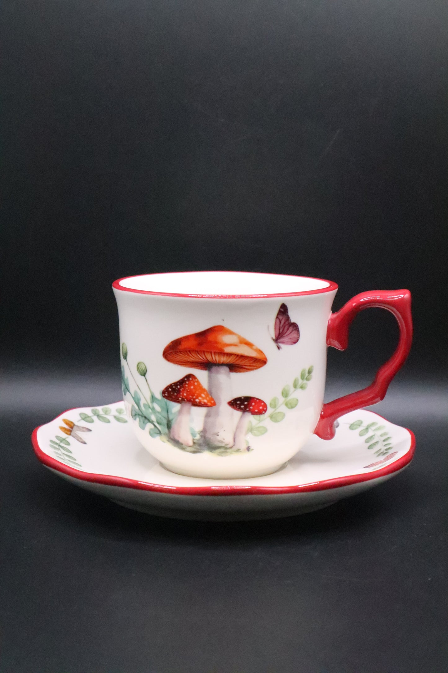 CHELSEA BISTRO MUSHROOMS CUP AND SAUCER SET OF 2