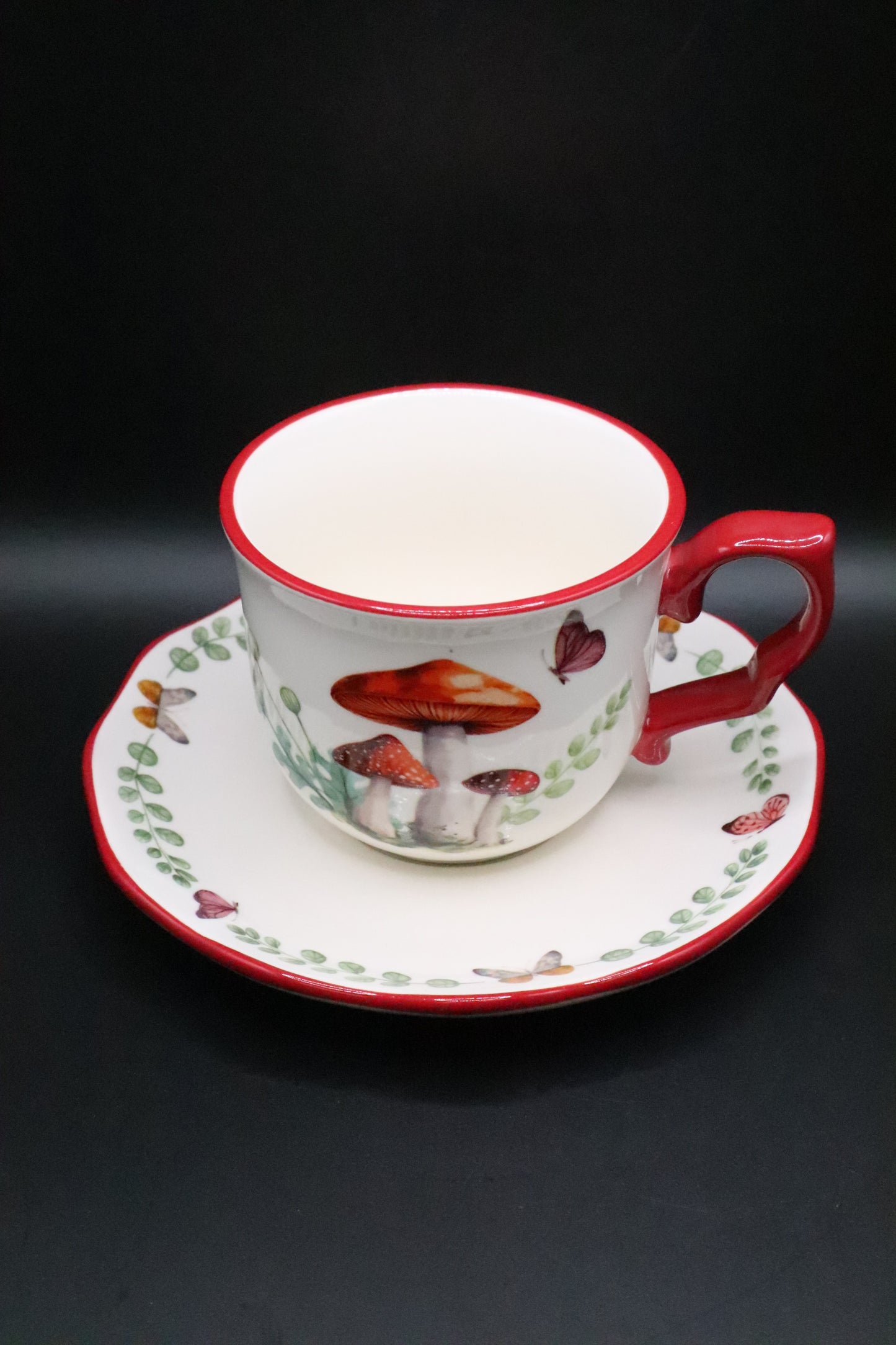 CHELSEA BISTRO MUSHROOMS CUP AND SAUCER SET OF 2