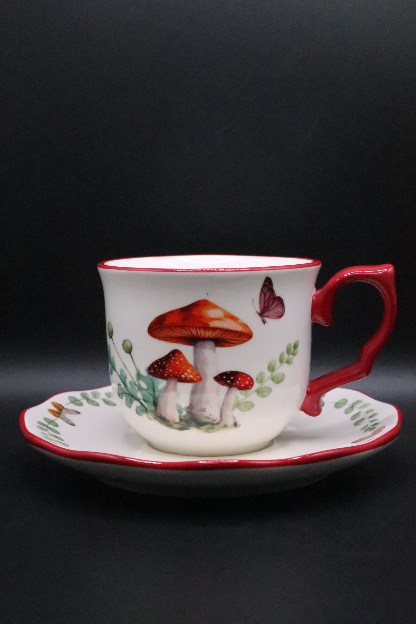 CHELSEA BISTRO MUSHROOMS CUP AND SAUCER SET OF 2