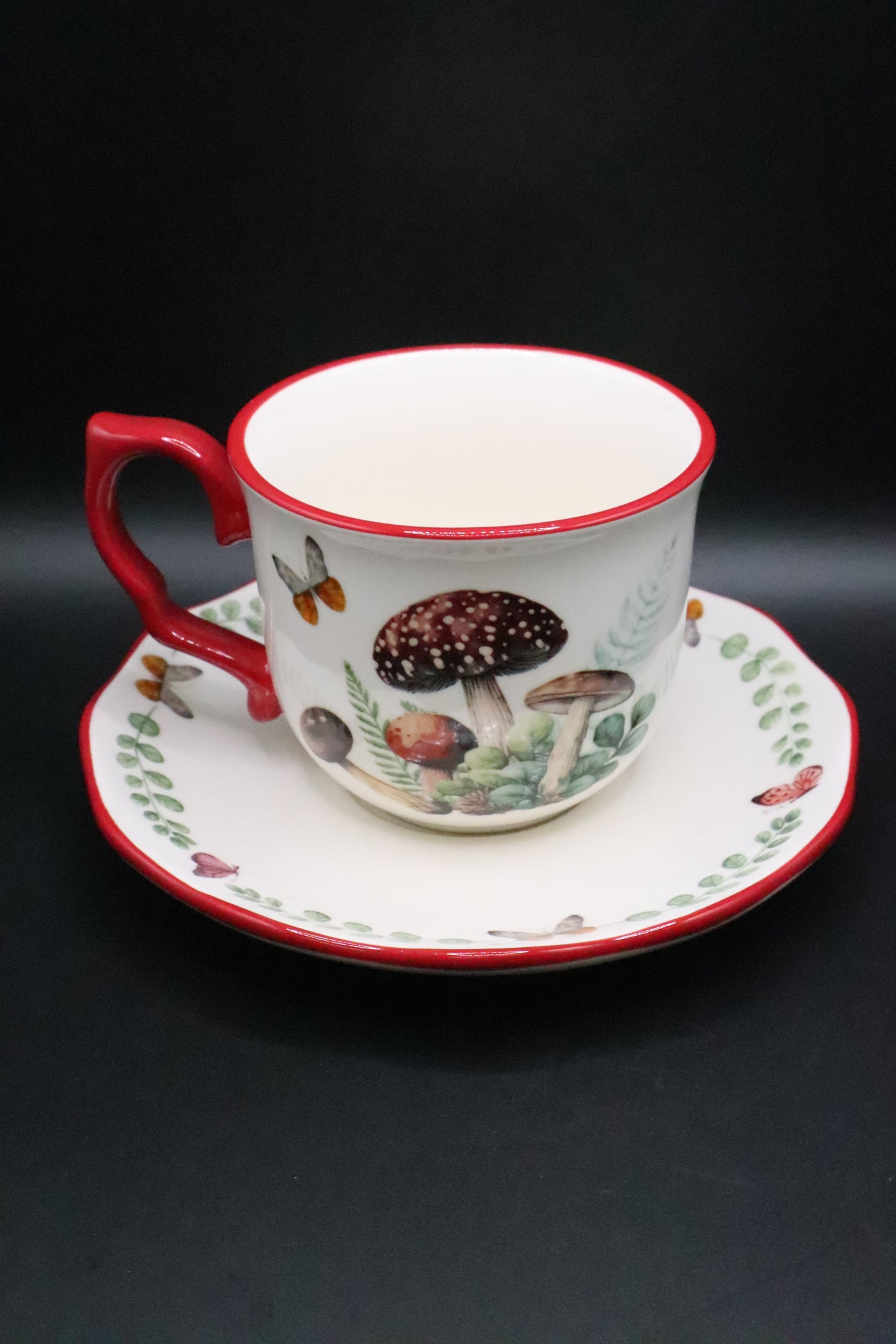 CHELSEA BISTRO MUSHROOMS CUP AND SAUCER SET OF 2