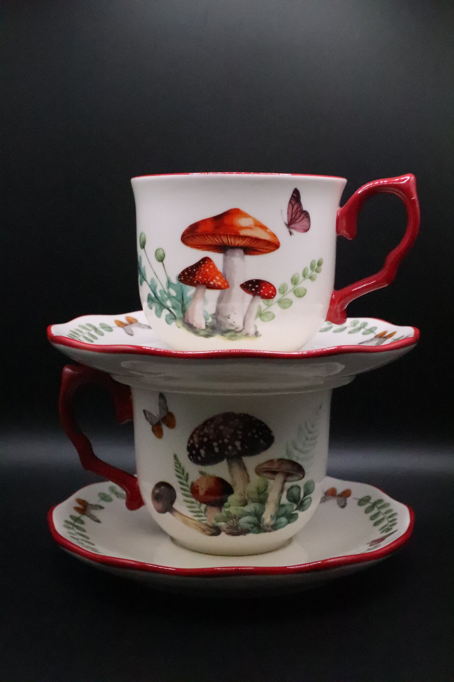 CHELSEA BISTRO MUSHROOMS CUP AND SAUCER SET OF 2
