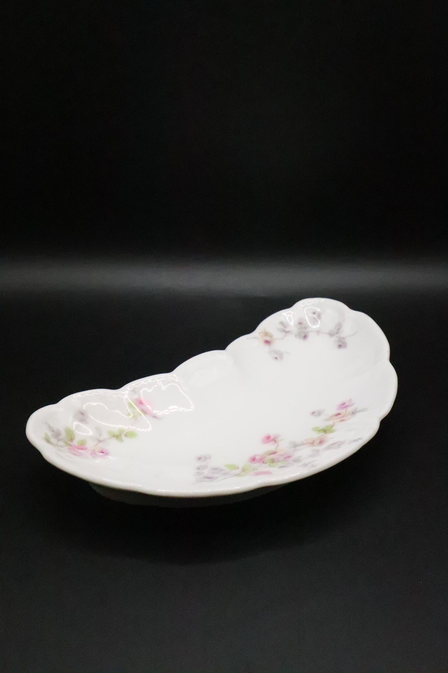 BASSETT AUSTRIA LIMOGES FLORAL BONE DISH SET OF 3