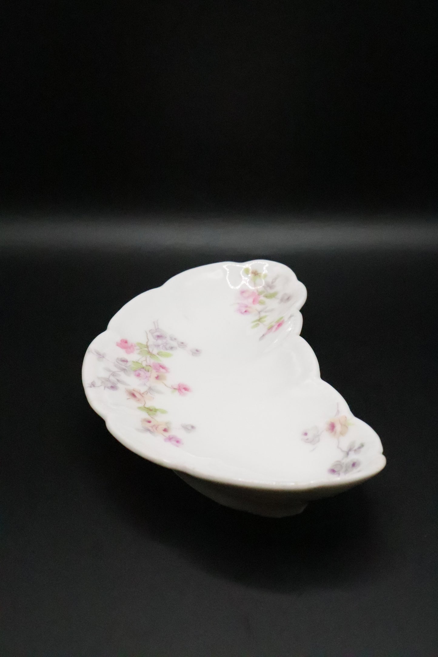 BASSETT AUSTRIA LIMOGES FLORAL BONE DISH SET OF 3