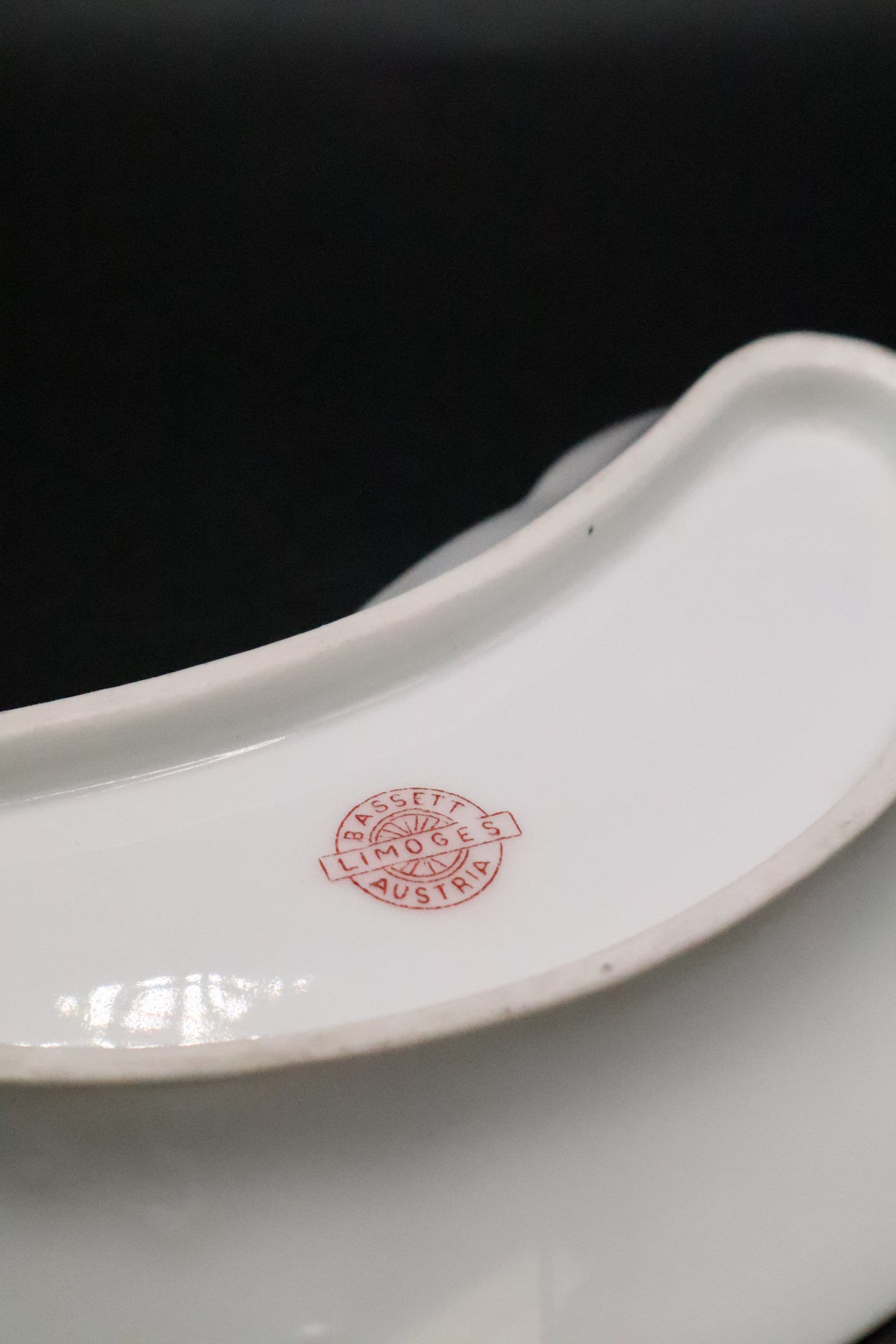 BASSETT AUSTRIA LIMOGES FLORAL BONE DISH SET OF 3