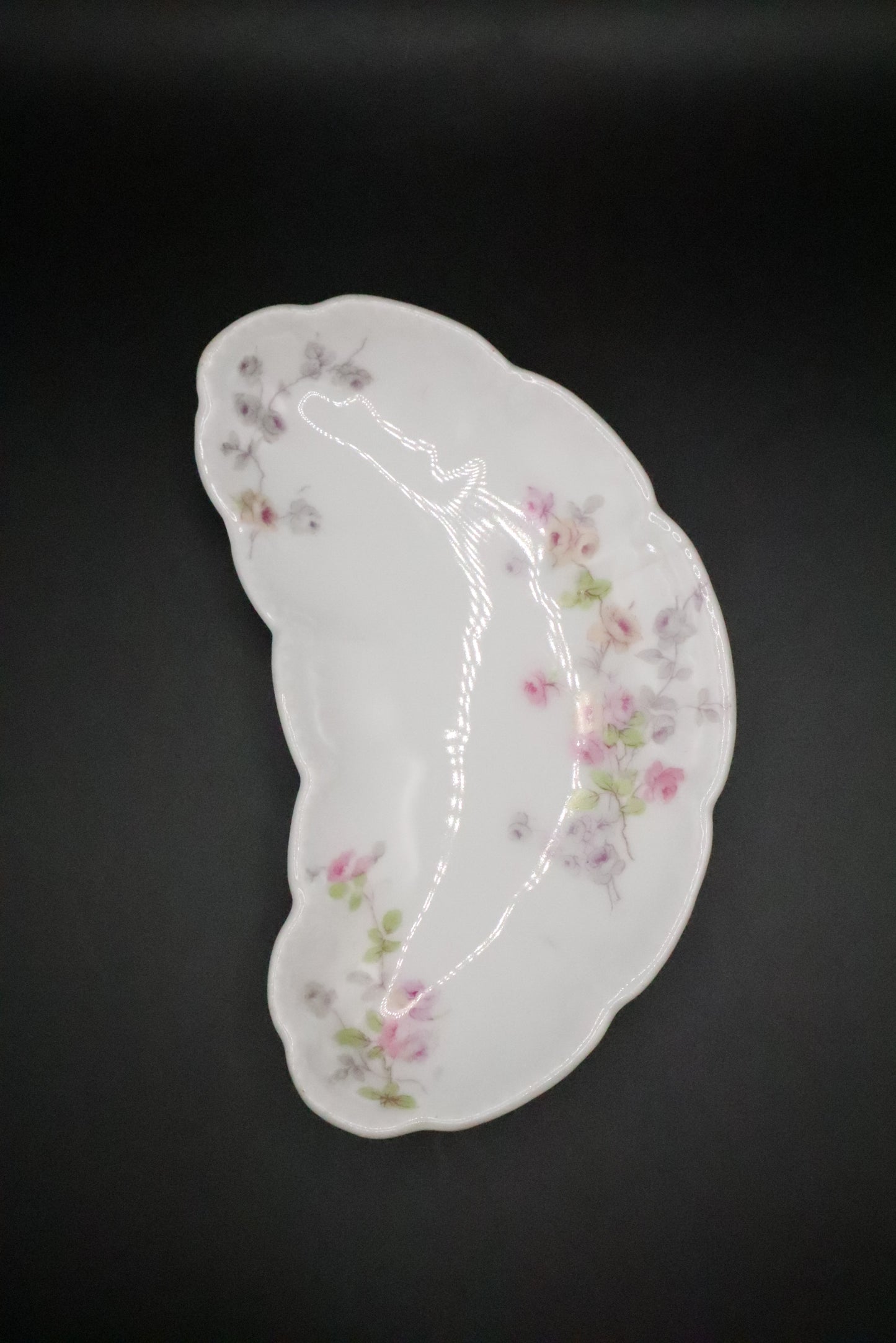 BASSETT AUSTRIA LIMOGES FLORAL BONE DISH SET OF 3