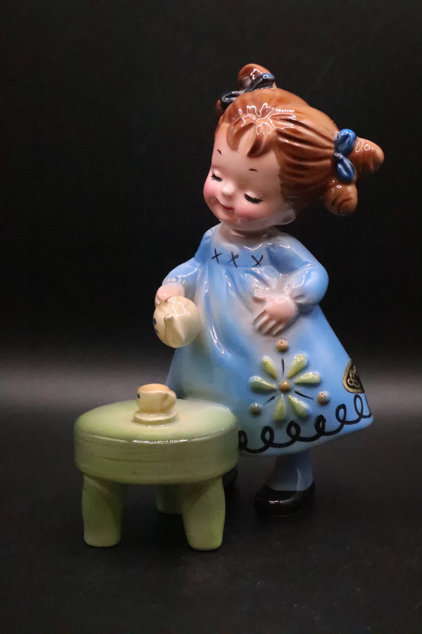 RARE JOSEF ORIGINAL "HAPPINESS IS" SERIES A TEA PARTY GIRL FIGURINE