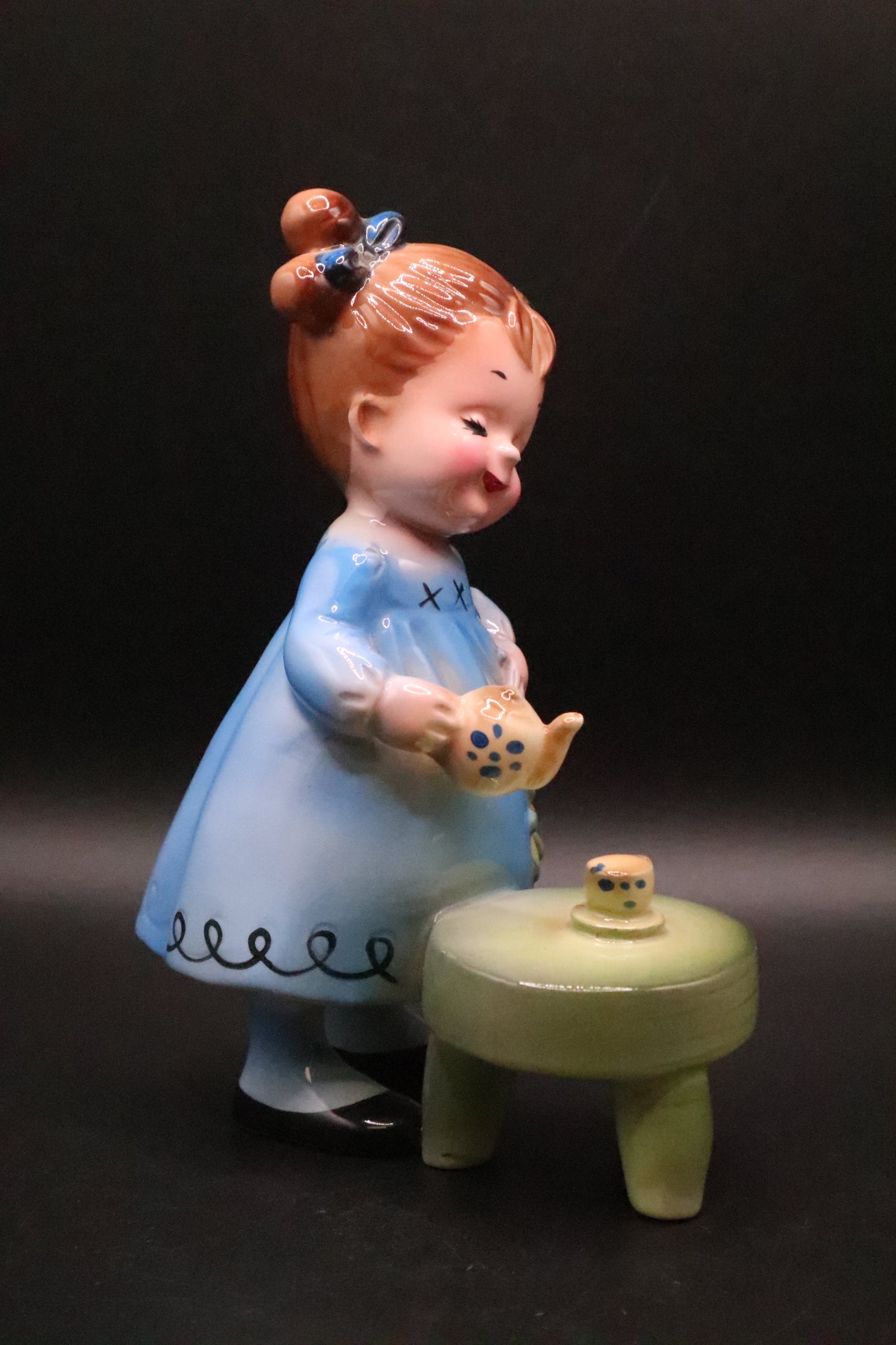 RARE JOSEF ORIGINAL "HAPPINESS IS" SERIES A TEA PARTY GIRL FIGURINE