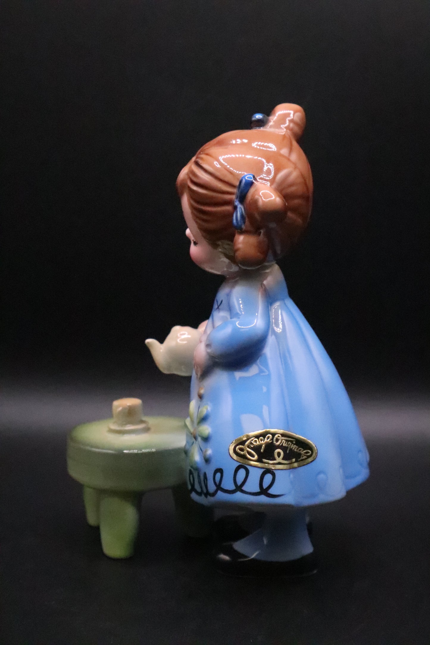 RARE JOSEF ORIGINAL "HAPPINESS IS" SERIES A TEA PARTY GIRL FIGURINE