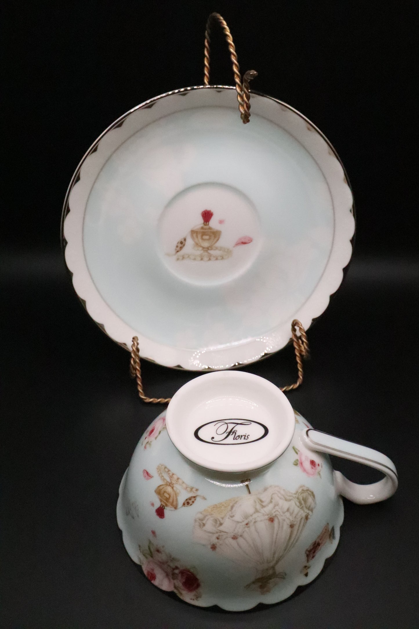 FLORIS TEA CUP AND SAUCER