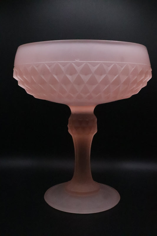 INDIANA PINK SATIN GLASS PEDESTAL