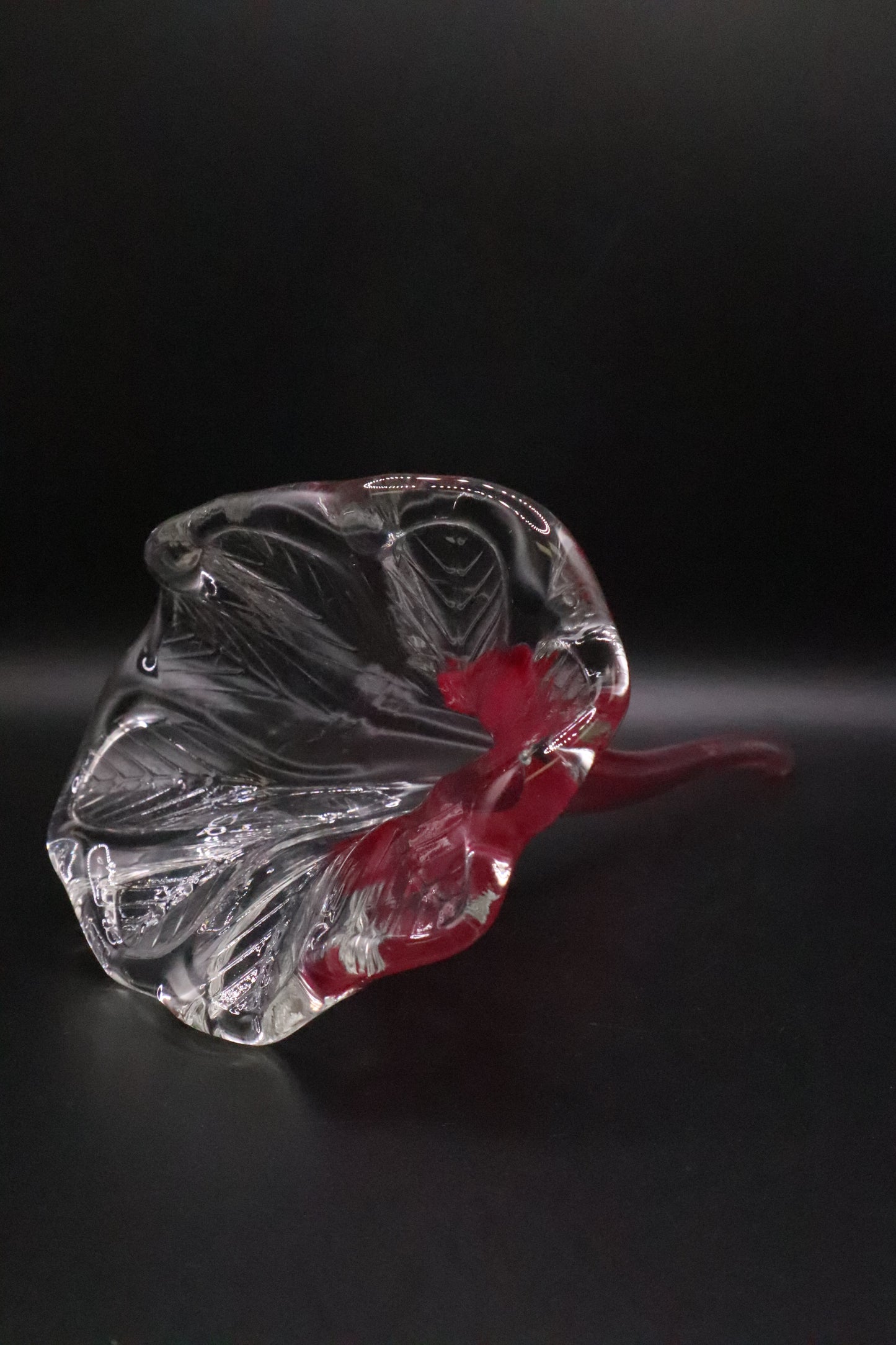 HAND BLOWN PINK ART GLASS FLOWER