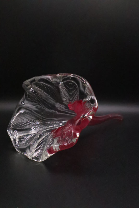 HAND BLOWN PINK ART GLASS FLOWER