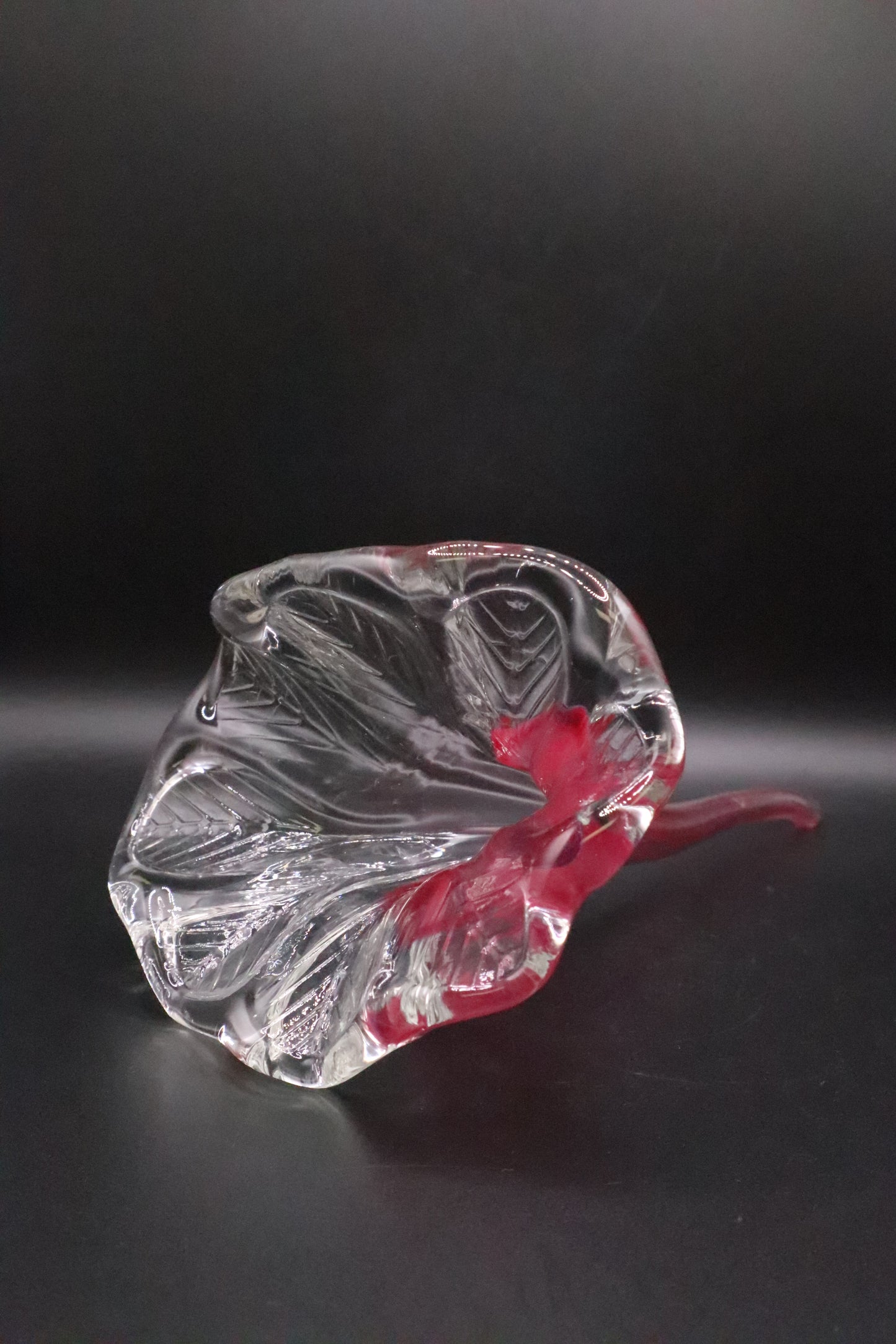HAND BLOWN PINK ART GLASS FLOWER