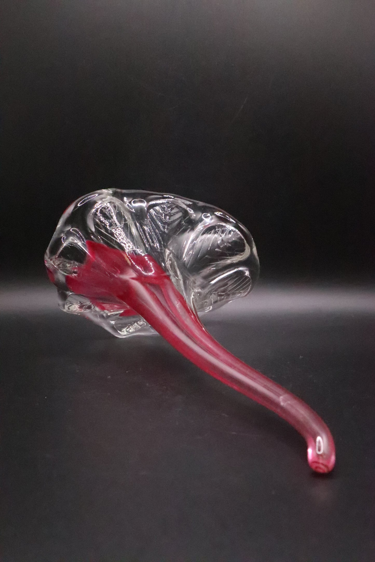 HAND BLOWN PINK ART GLASS FLOWER