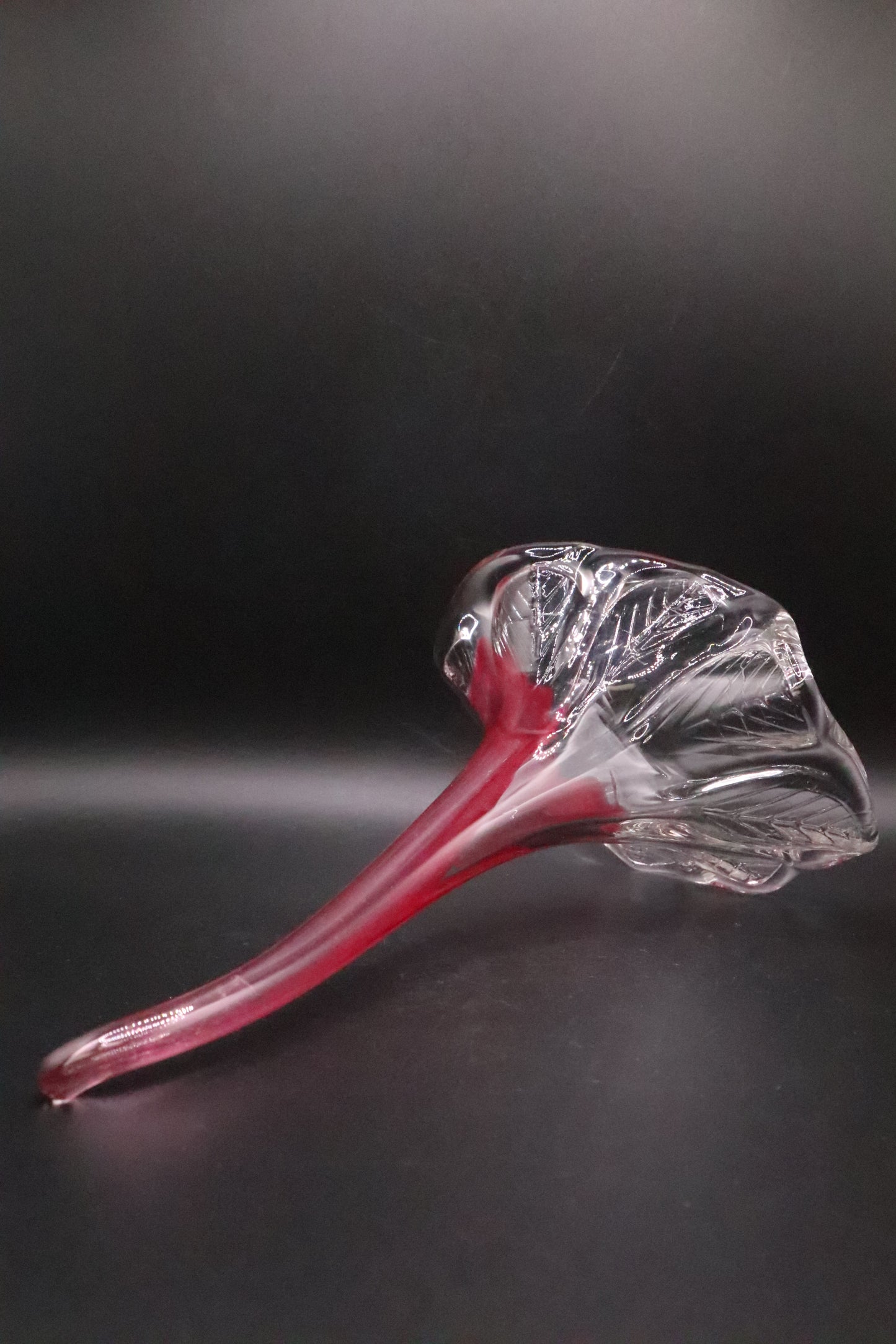 HAND BLOWN PINK ART GLASS FLOWER