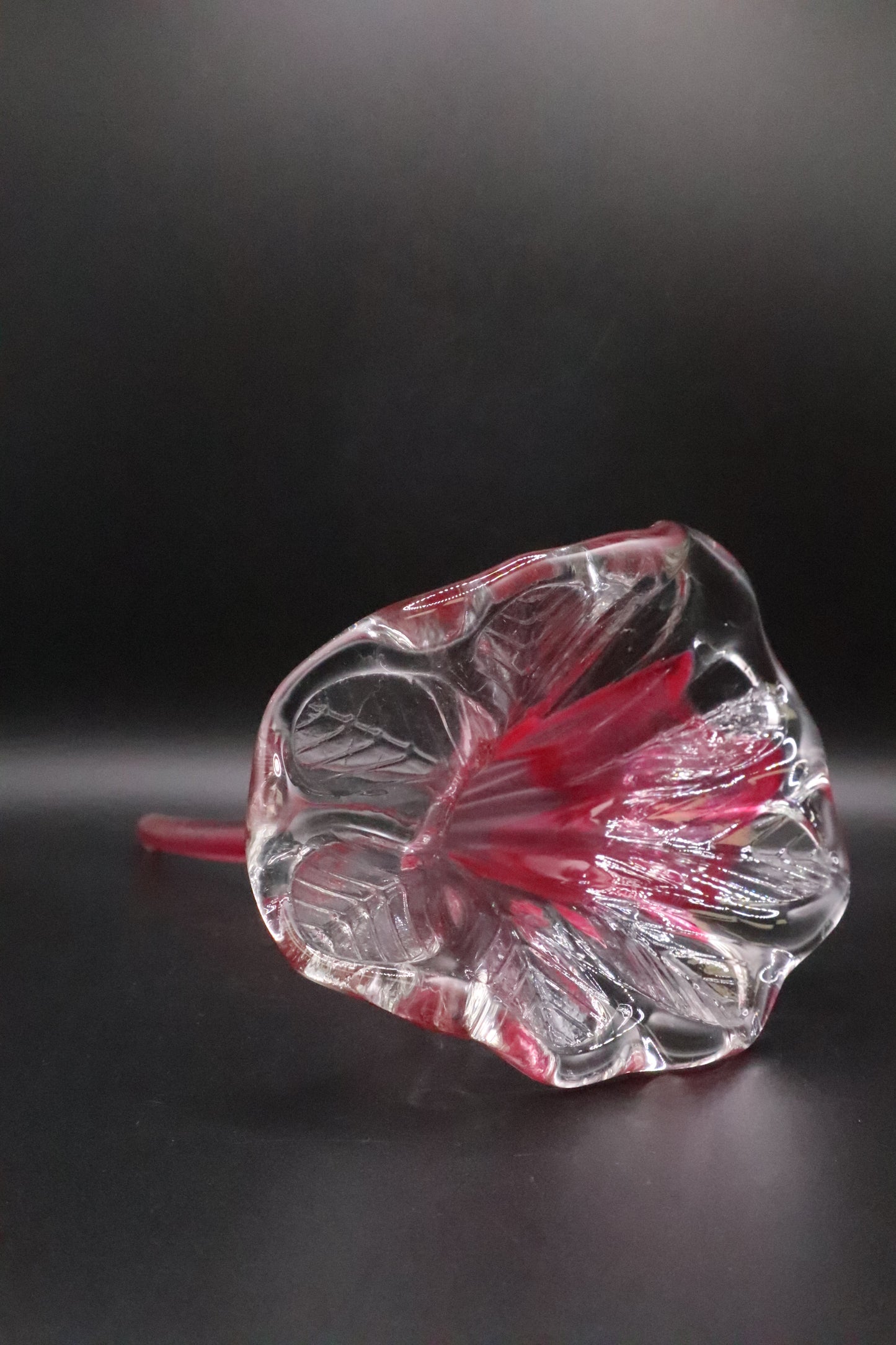 HAND BLOWN PINK ART GLASS FLOWER