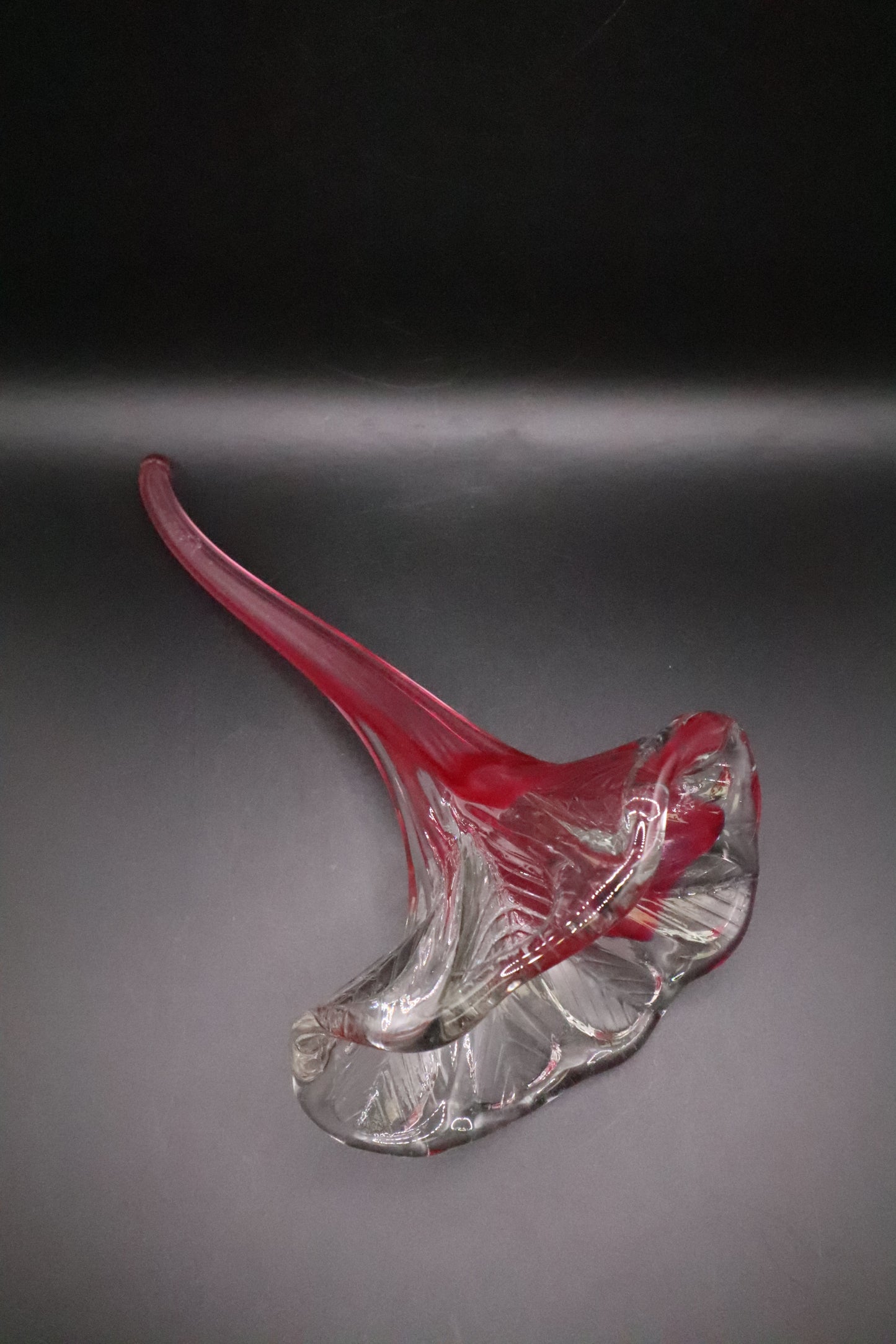 HAND BLOWN PINK ART GLASS FLOWER