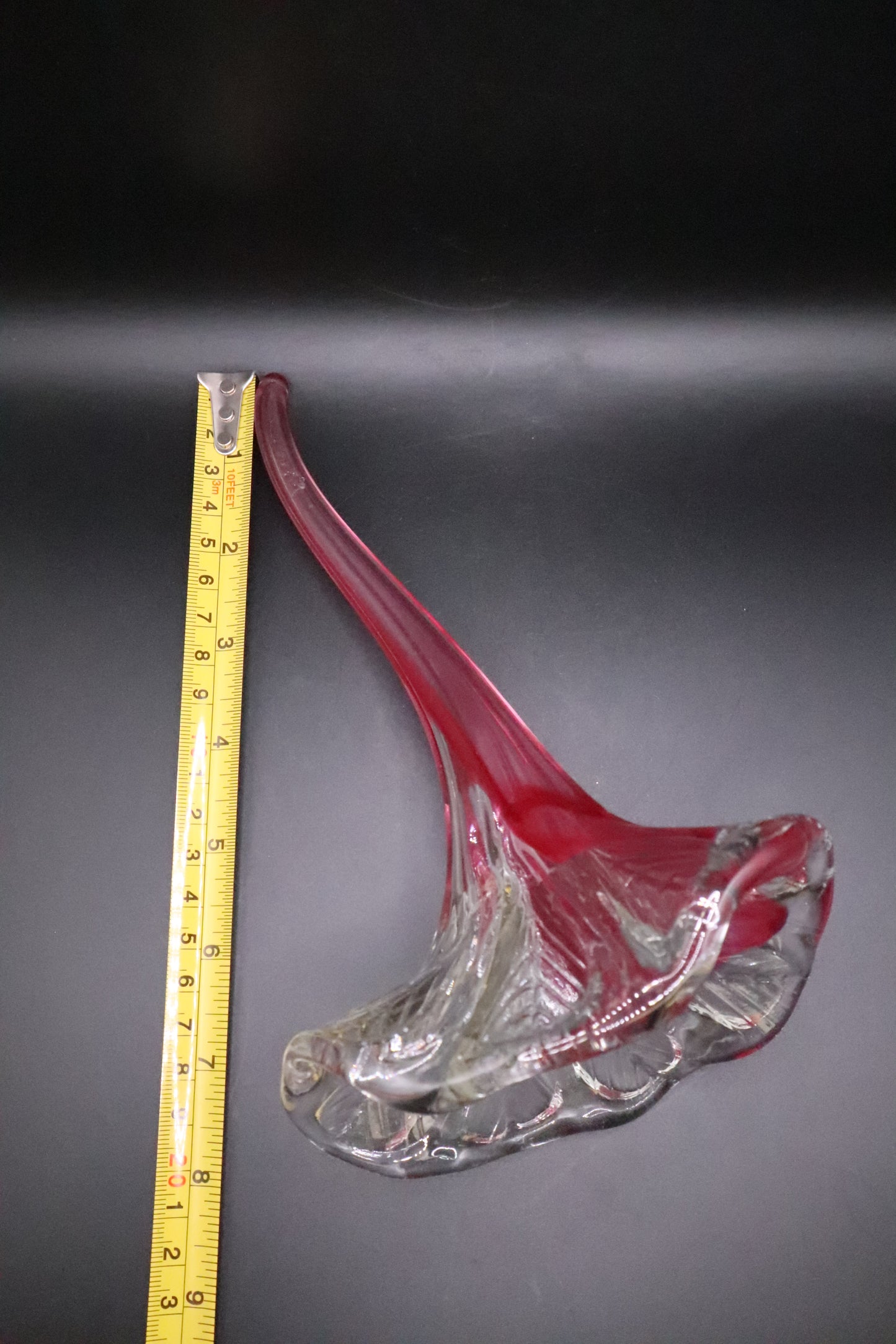 HAND BLOWN PINK ART GLASS FLOWER