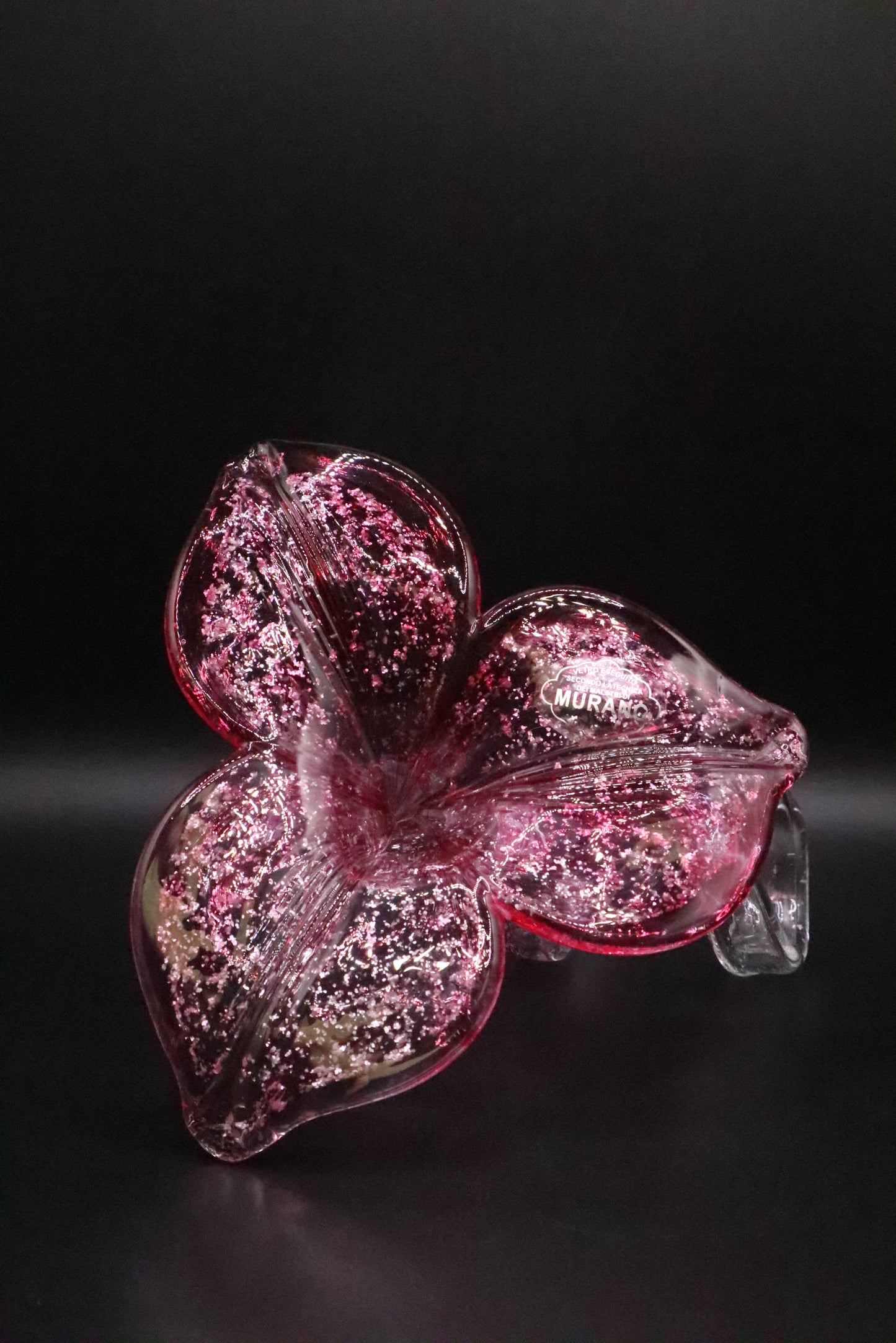 MURANO GLASS PINK FLOWER