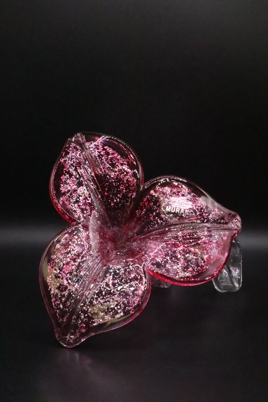MURANO GLASS PINK FLOWER
