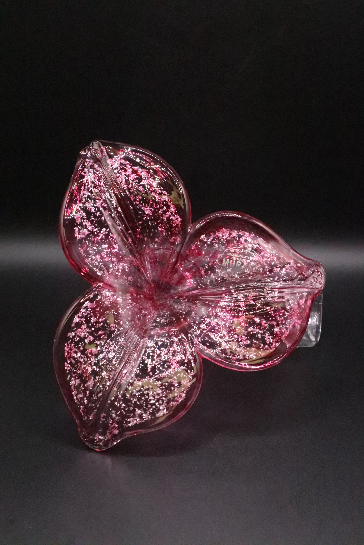 MURANO GLASS PINK FLOWER