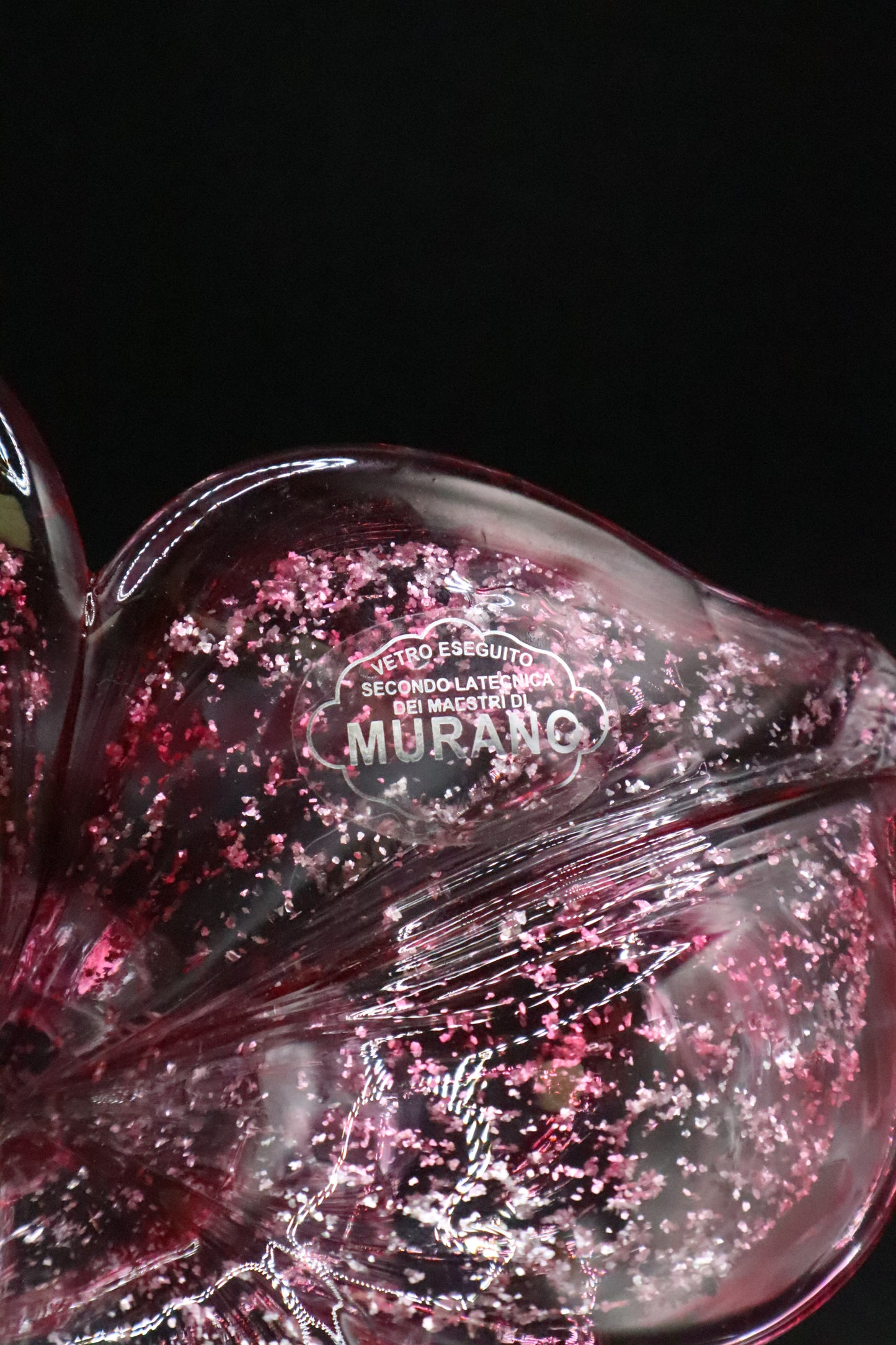 MURANO GLASS PINK FLOWER