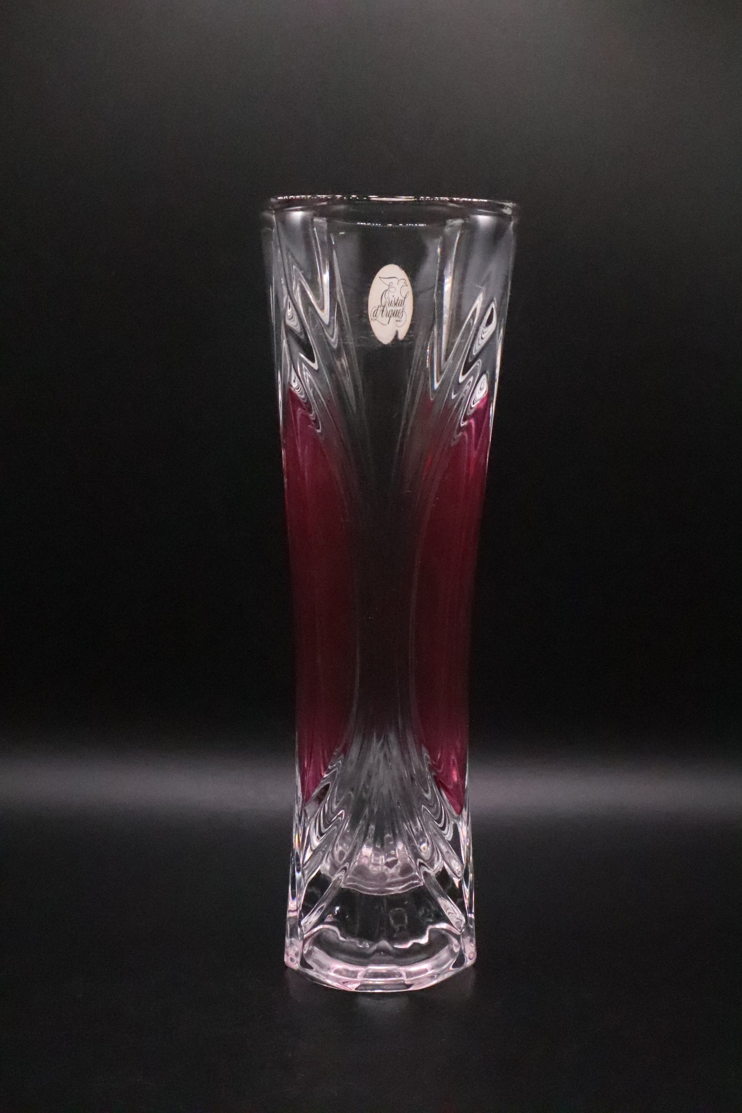 CRISTAL D'ARQUES CHATELET PINK ACCENTS VASE
