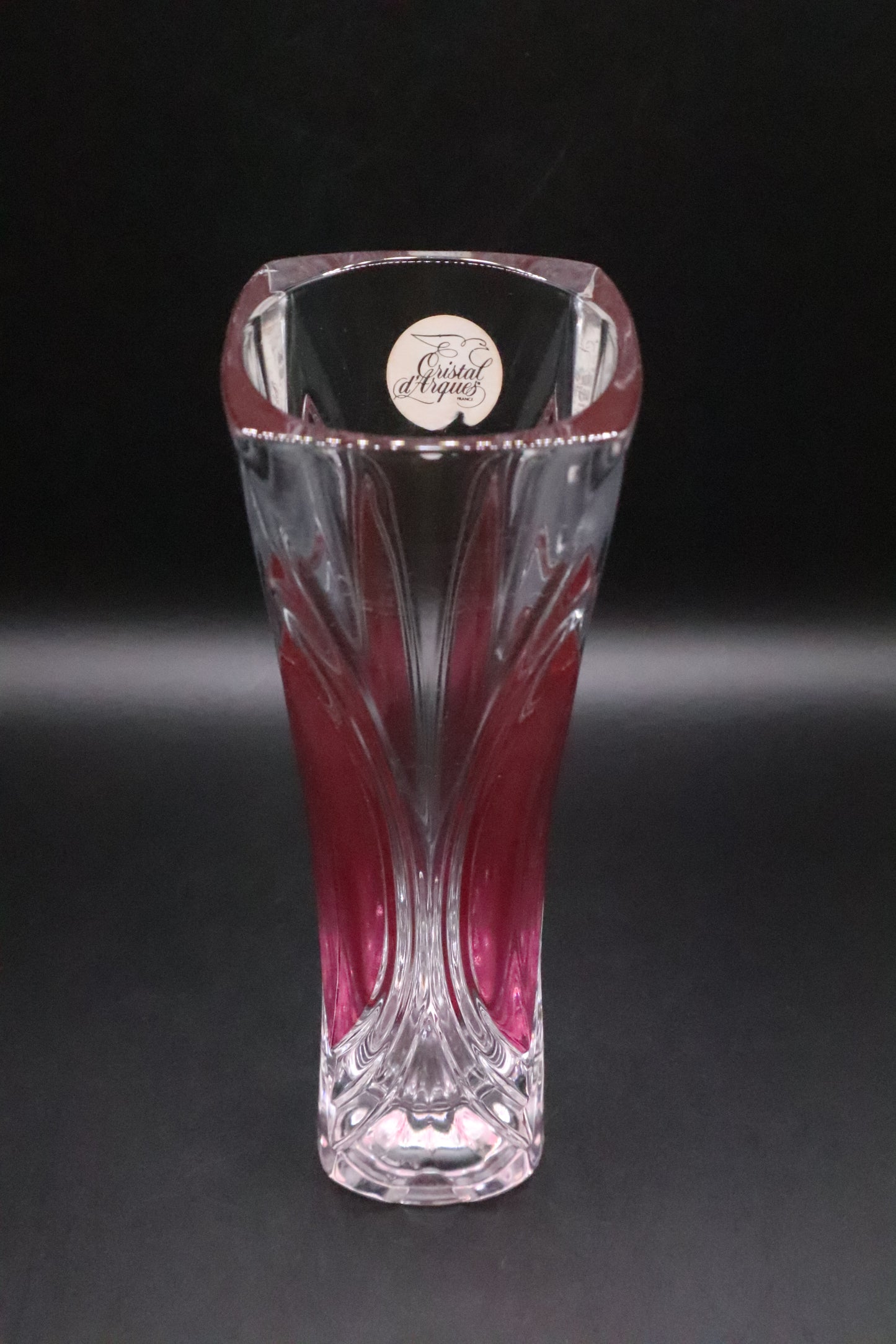 CRISTAL D'ARQUES CHATELET PINK ACCENTS VASE