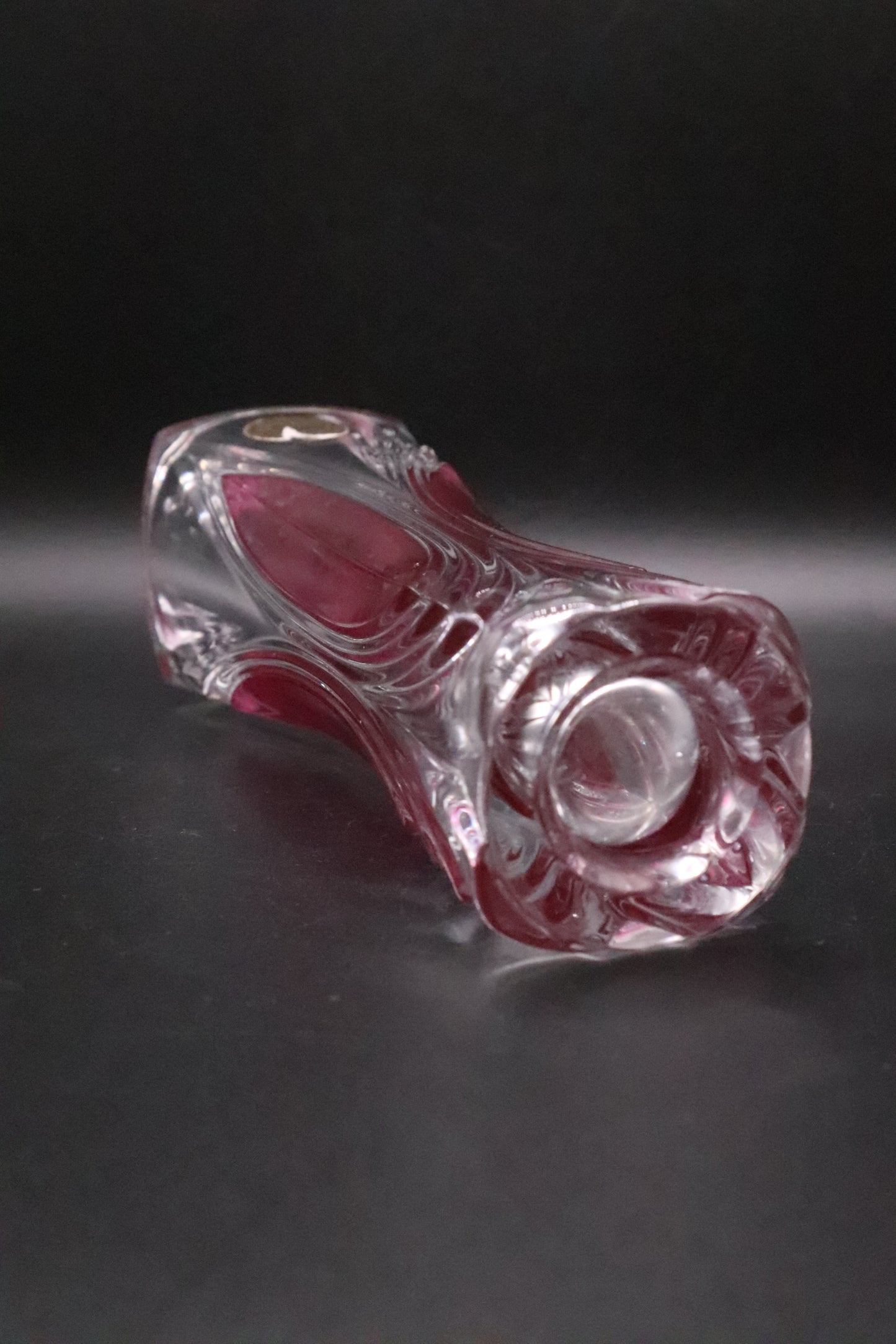 CRISTAL D'ARQUES CHATELET PINK ACCENTS VASE
