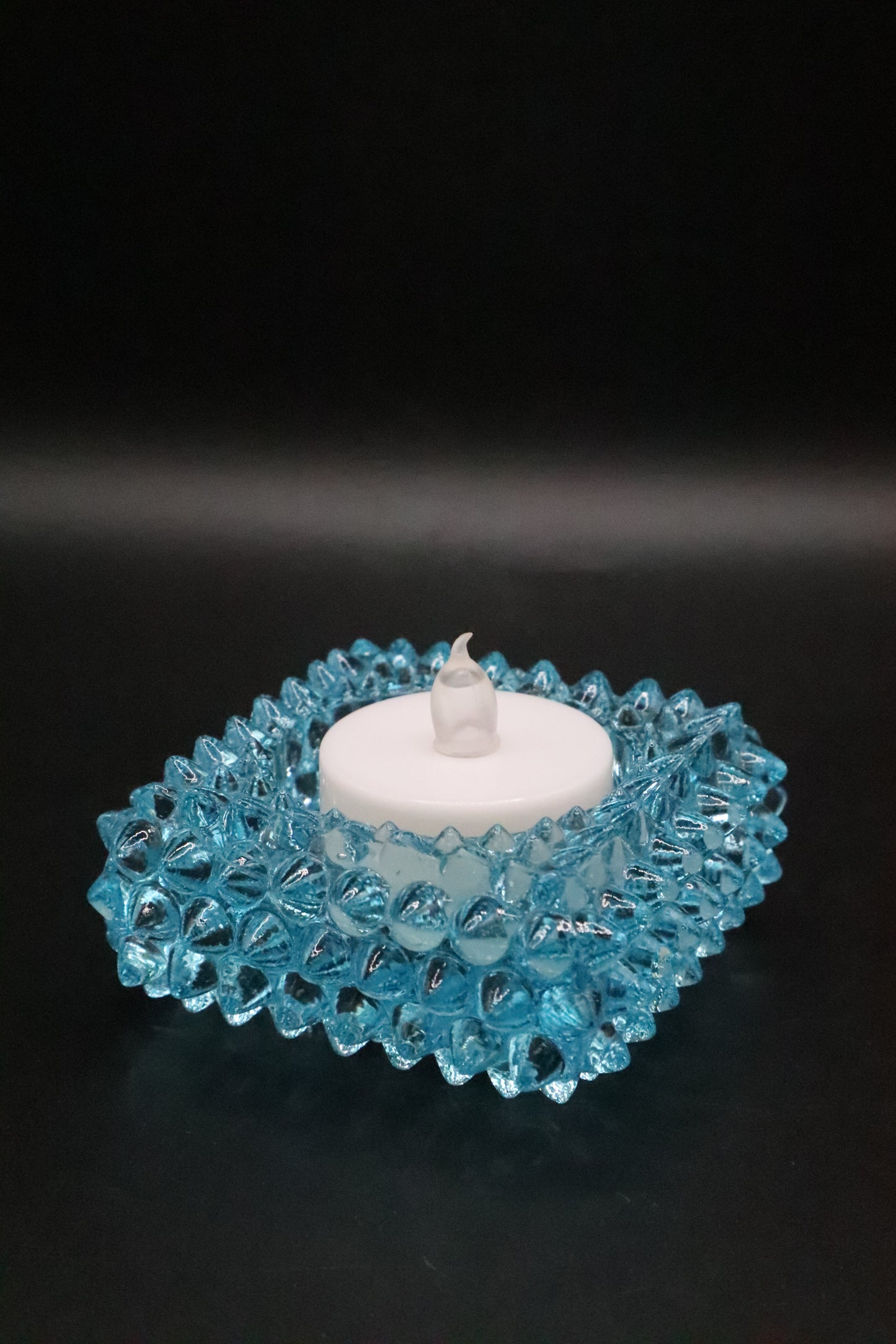 VINTAGE FENTON BLUE HOBNAIL GLASS SALT CELLAR ASHTRAY TRINKET DISH