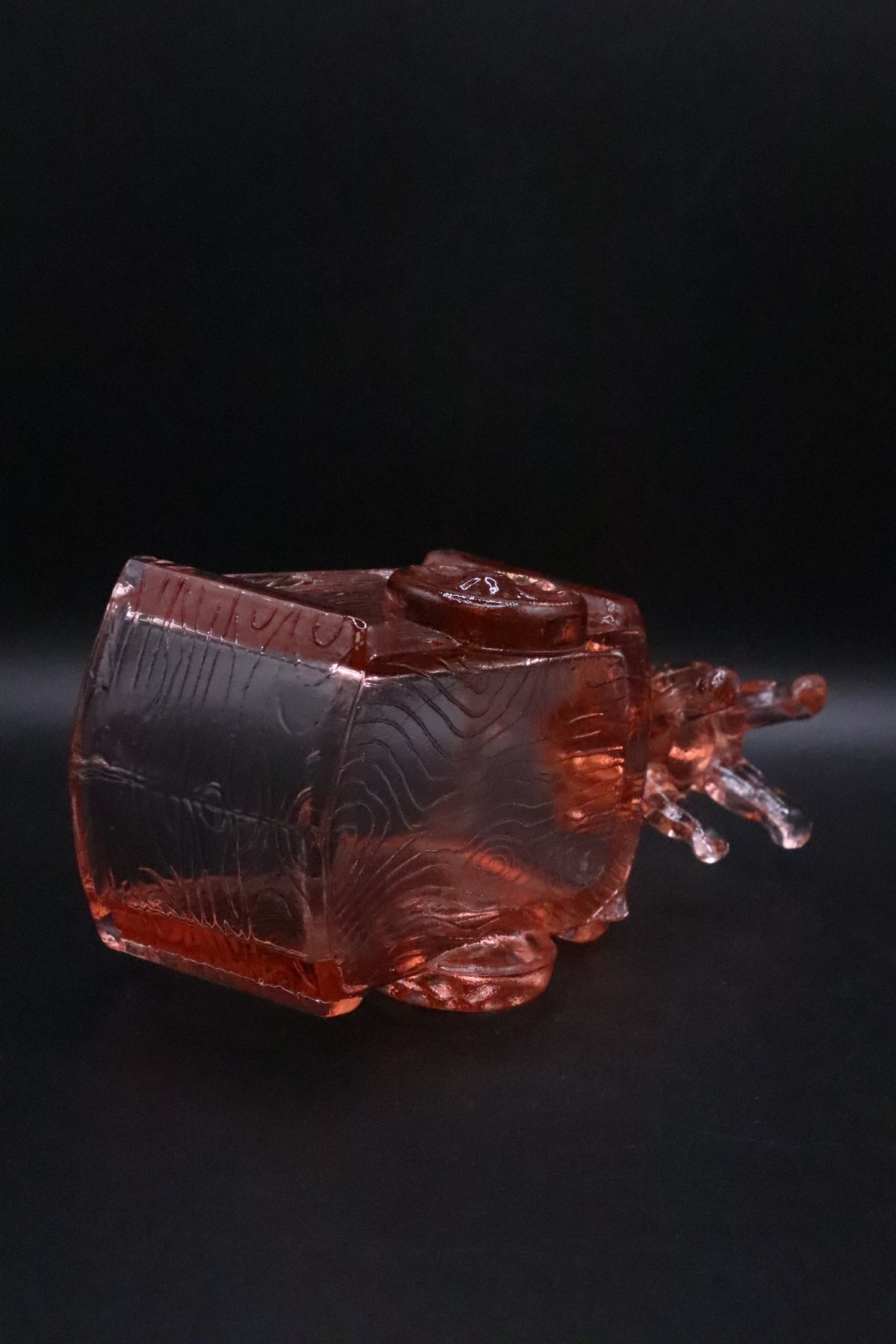 JENNETTE PINK DEPRESSION GLASS DONKEY AND CART
