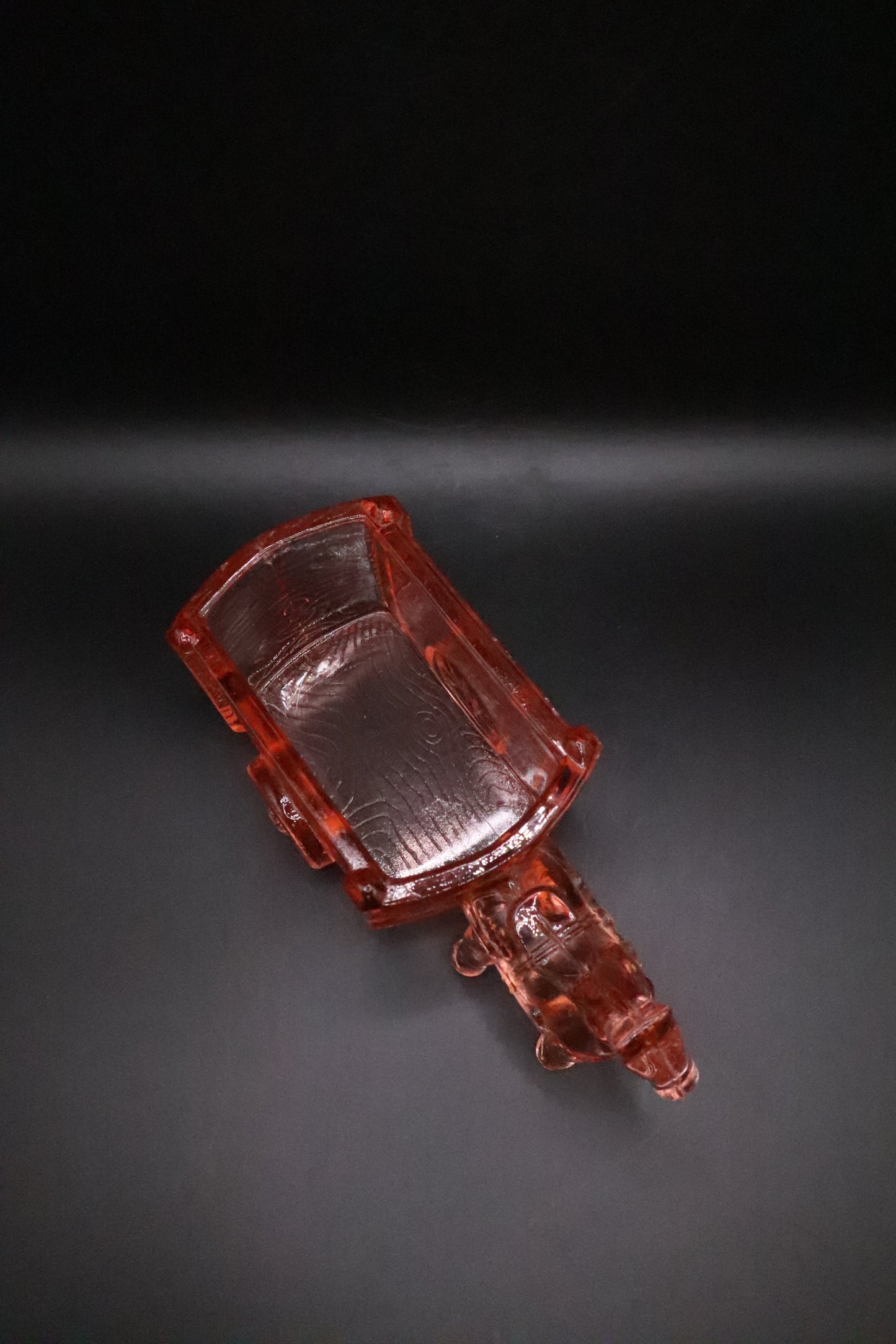 JENNETTE PINK DEPRESSION GLASS DONKEY AND CART