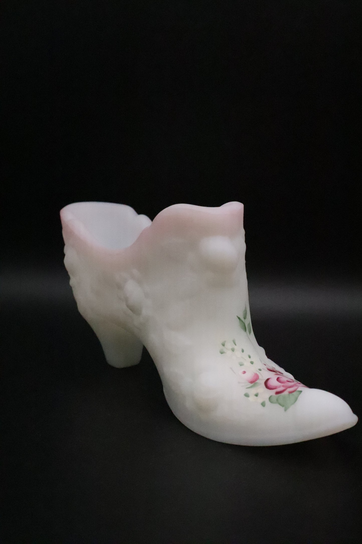 FENTON WHITE SATIN ROSE FLORAL SLIPPER
