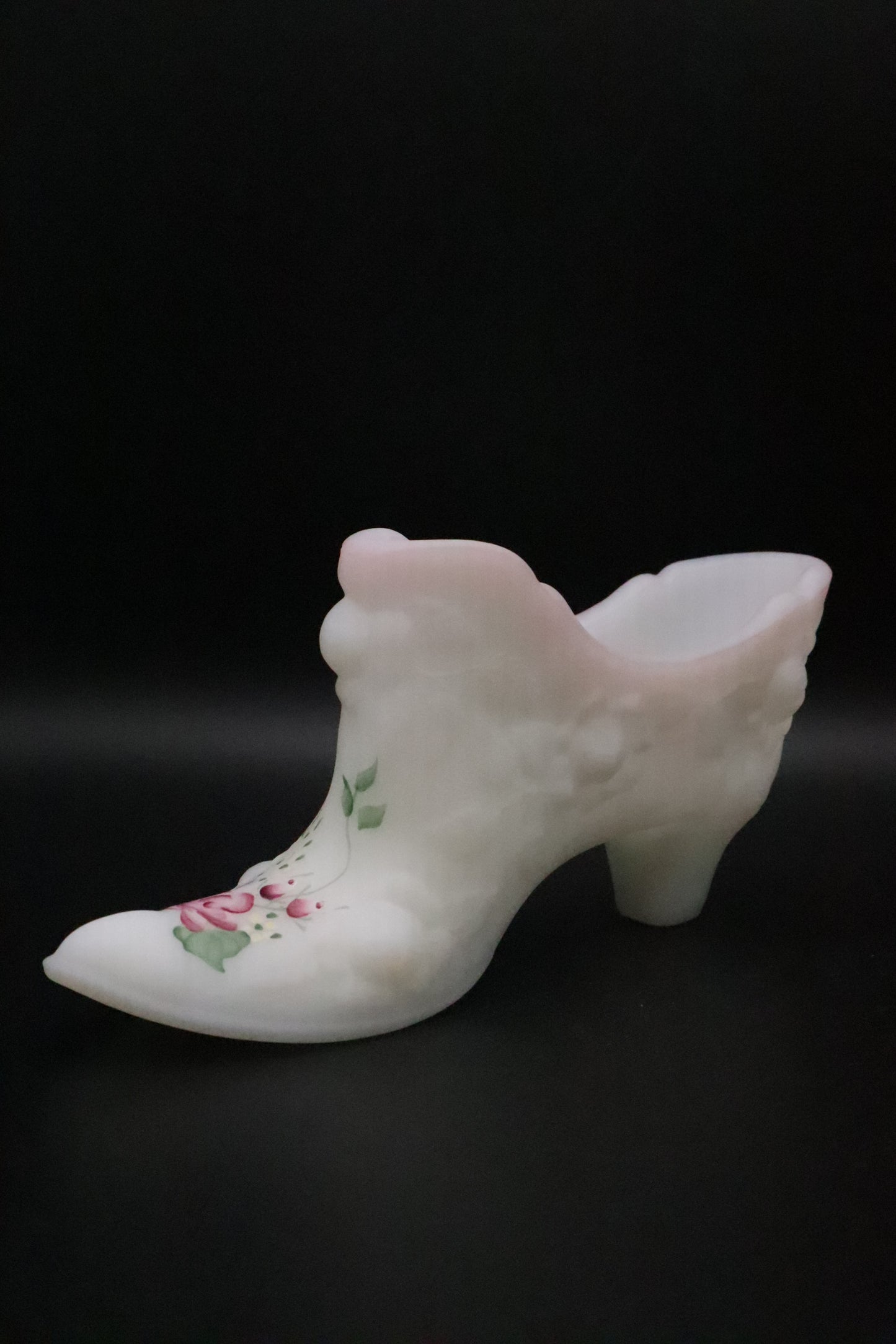 FENTON WHITE SATIN ROSE FLORAL SLIPPER