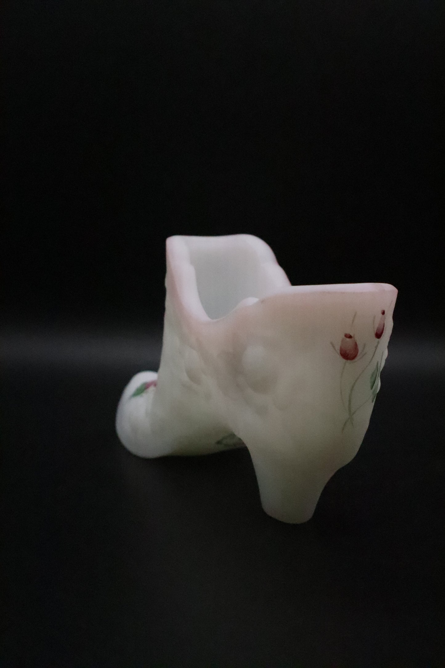 FENTON WHITE SATIN ROSE FLORAL SLIPPER