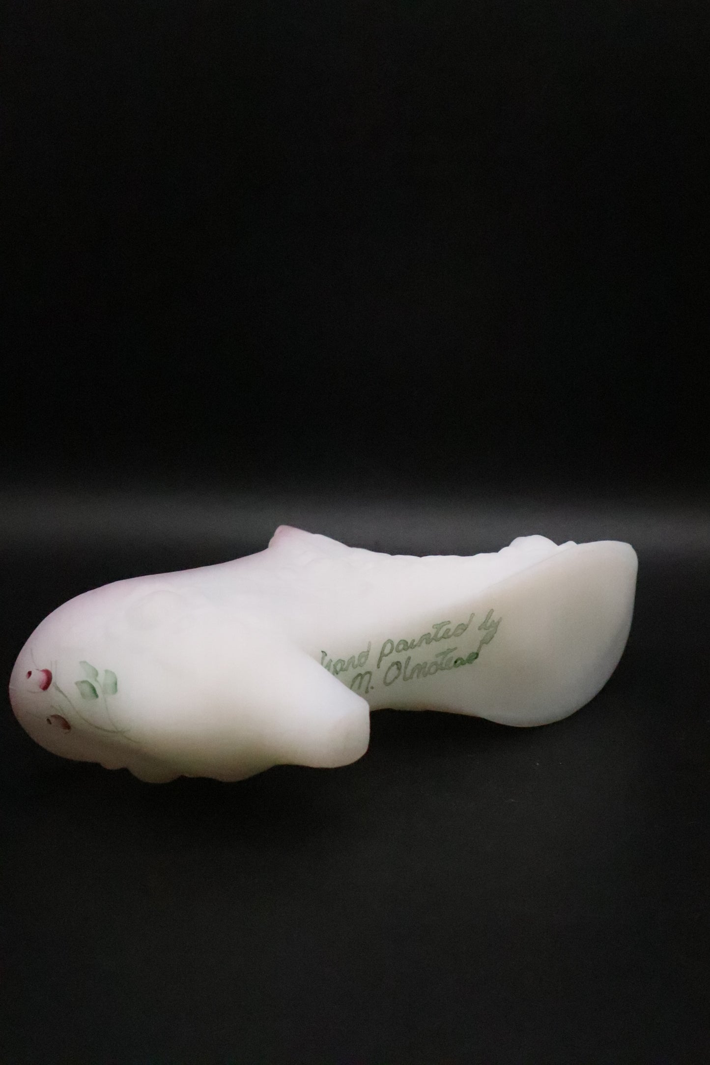 FENTON WHITE SATIN ROSE FLORAL SLIPPER