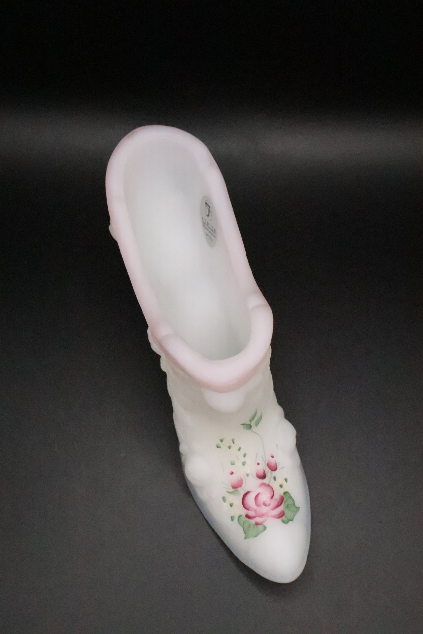 FENTON WHITE SATIN ROSE FLORAL SLIPPER