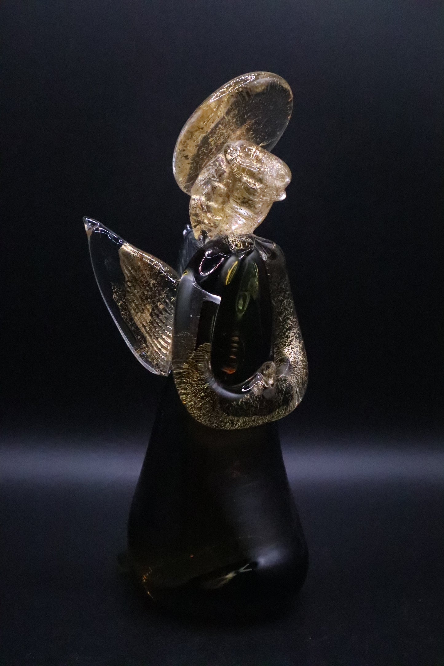 MURANO AMBER GOLD ANGEL FIGURINE
