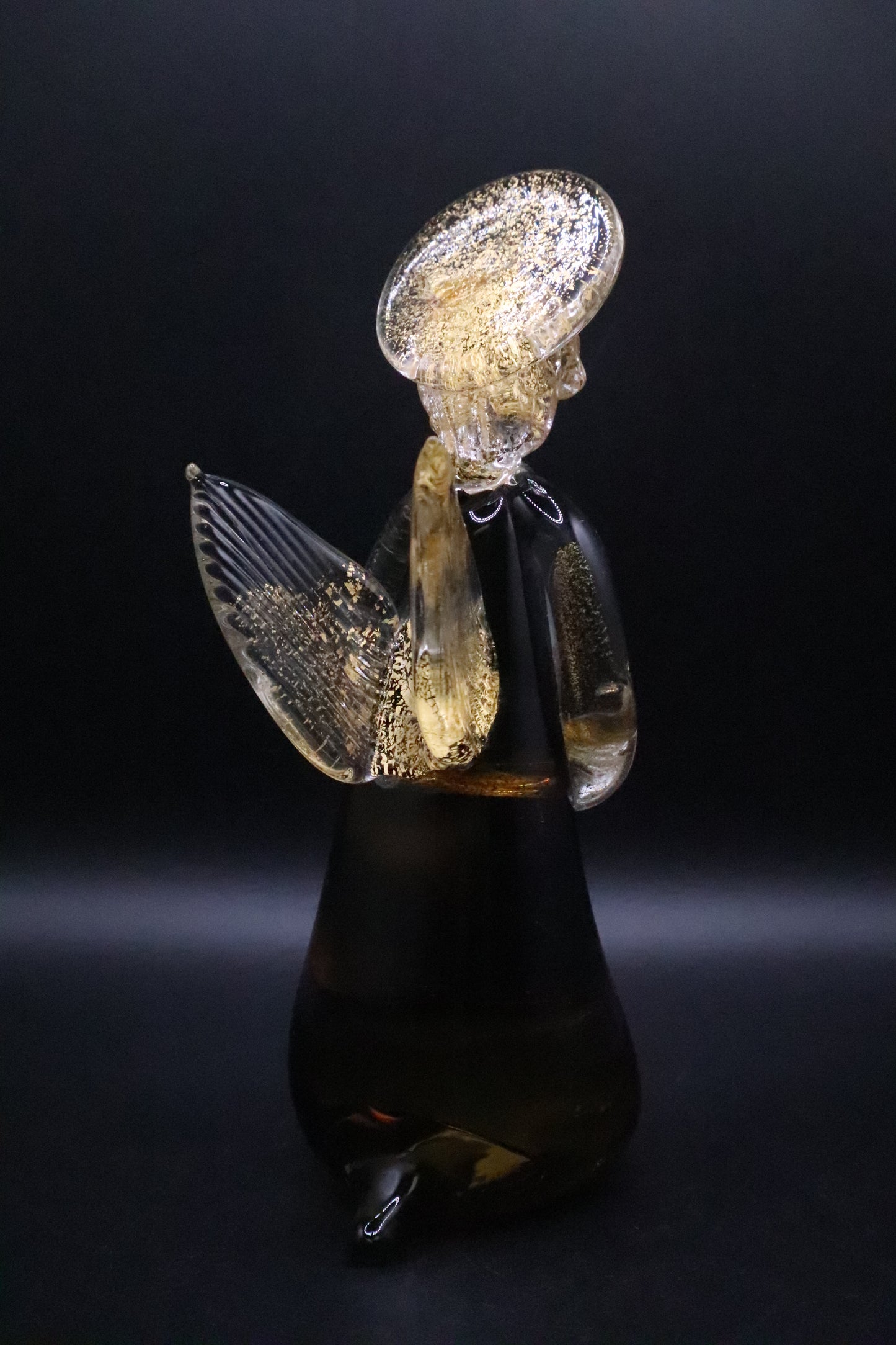 MURANO AMBER GOLD ANGEL FIGURINE