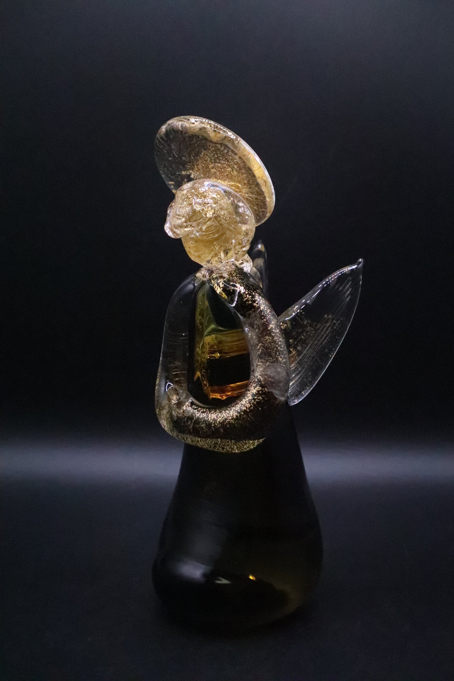 MURANO AMBER GOLD ANGEL FIGURINE
