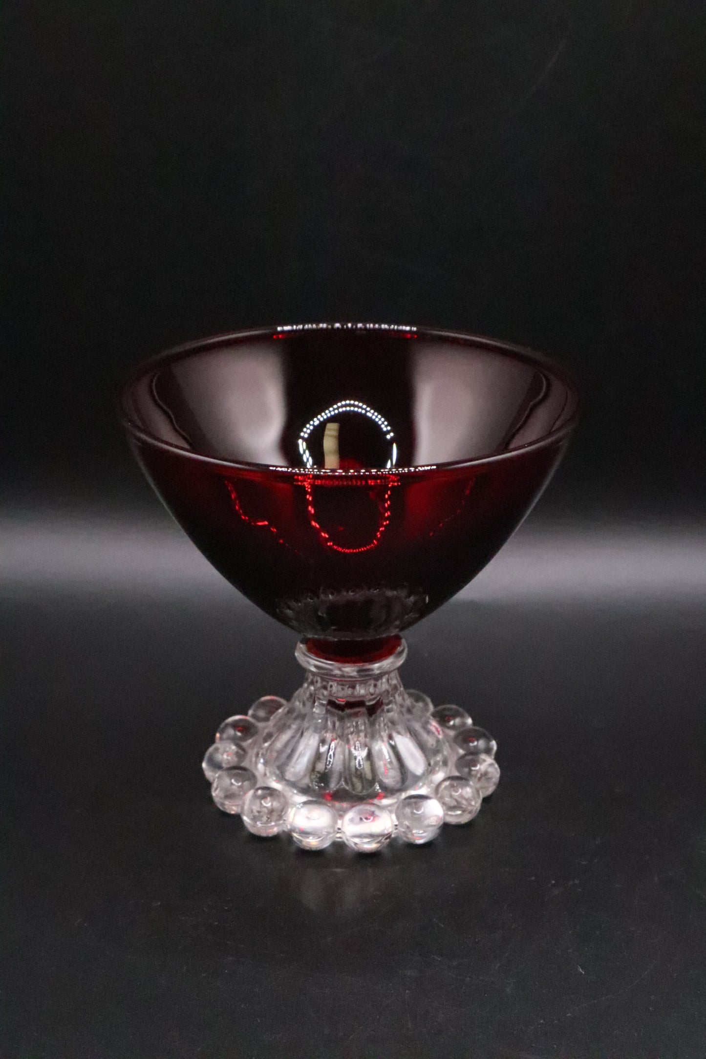 RUBY RED BOOPIE SHERBET GLASS ANCHOR HOCKING SET OF 4