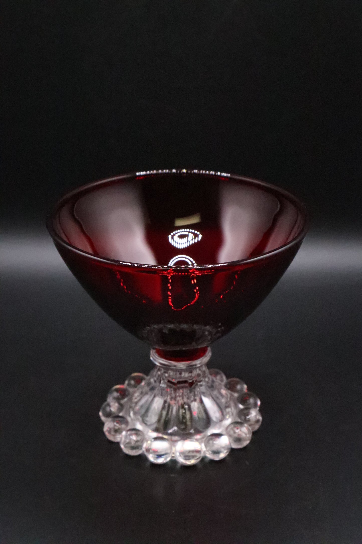 RUBY RED BOOPIE SHERBET GLASS ANCHOR HOCKING SET OF 4